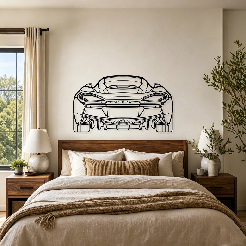 570GT Back Silhouette Metal Wall Art - Classic Car Garage Decor
