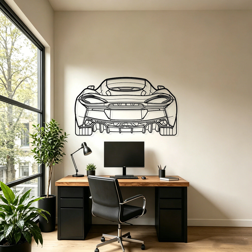 570GT Back Silhouette Metal Wall Art - Classic Car Garage Decor