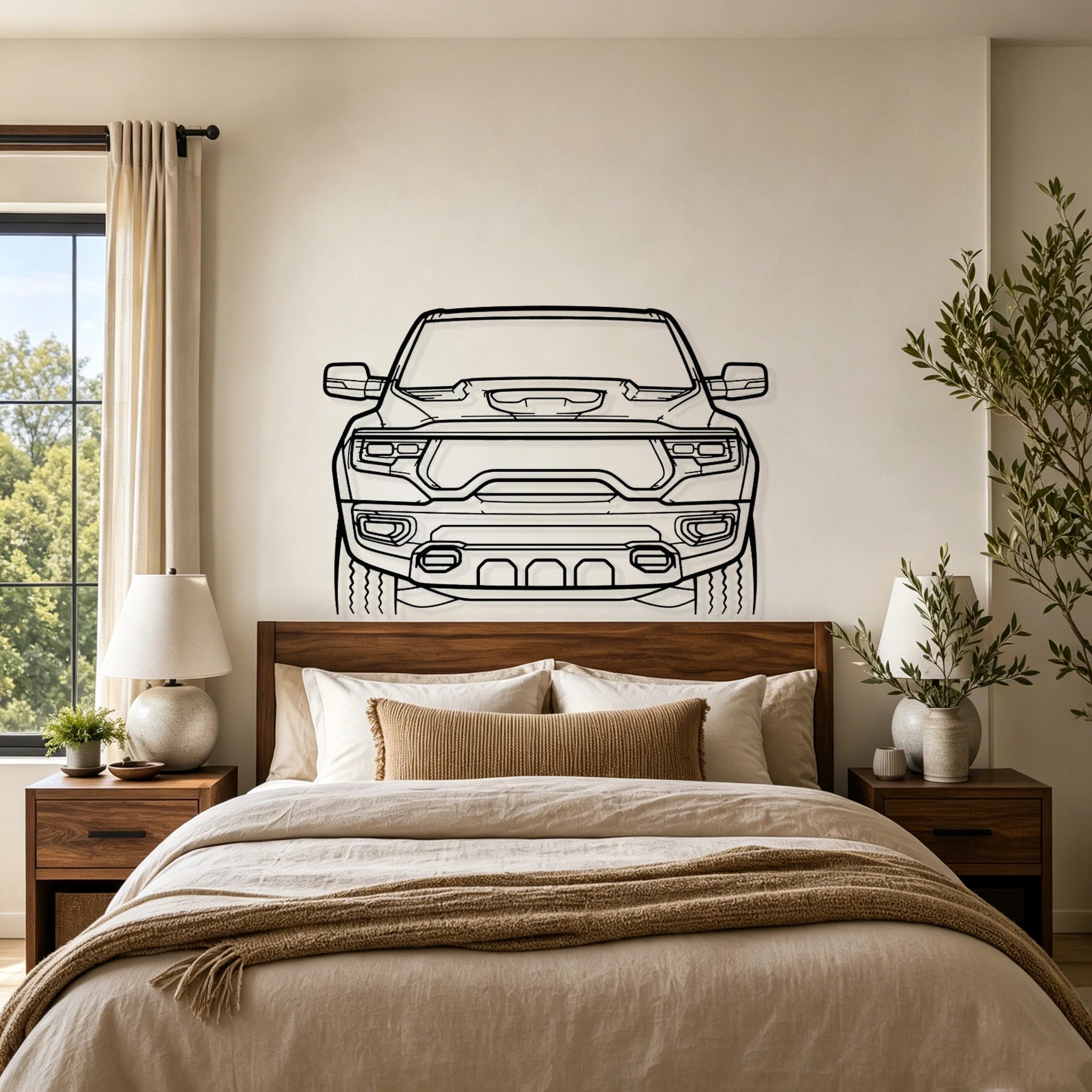 2021 Ram TRX Front View Metal Wall Art - Classic Car Garage Decor