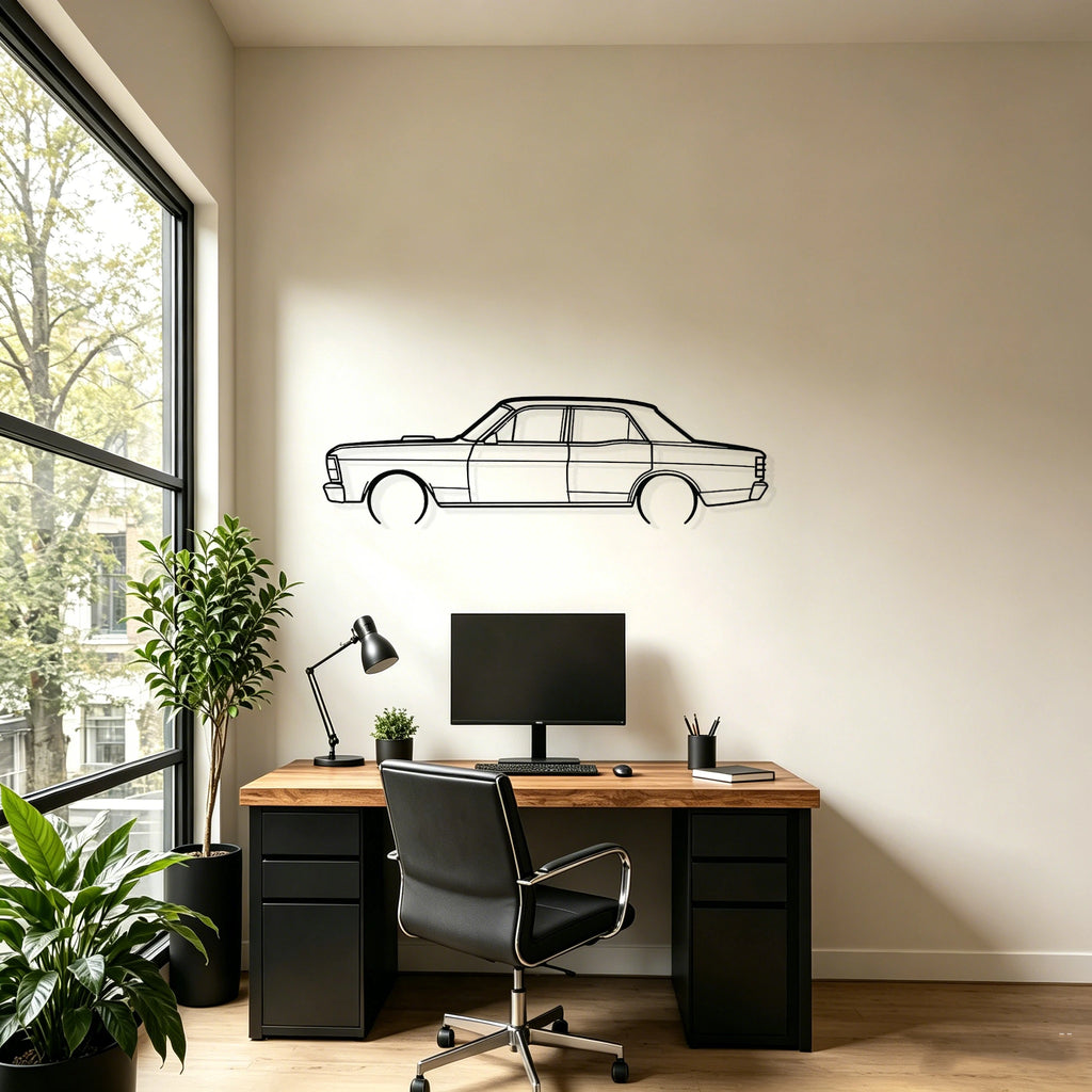 1971 XY GT Detailed Silhouette Metal Wall Art - Classic Car Garage Decor