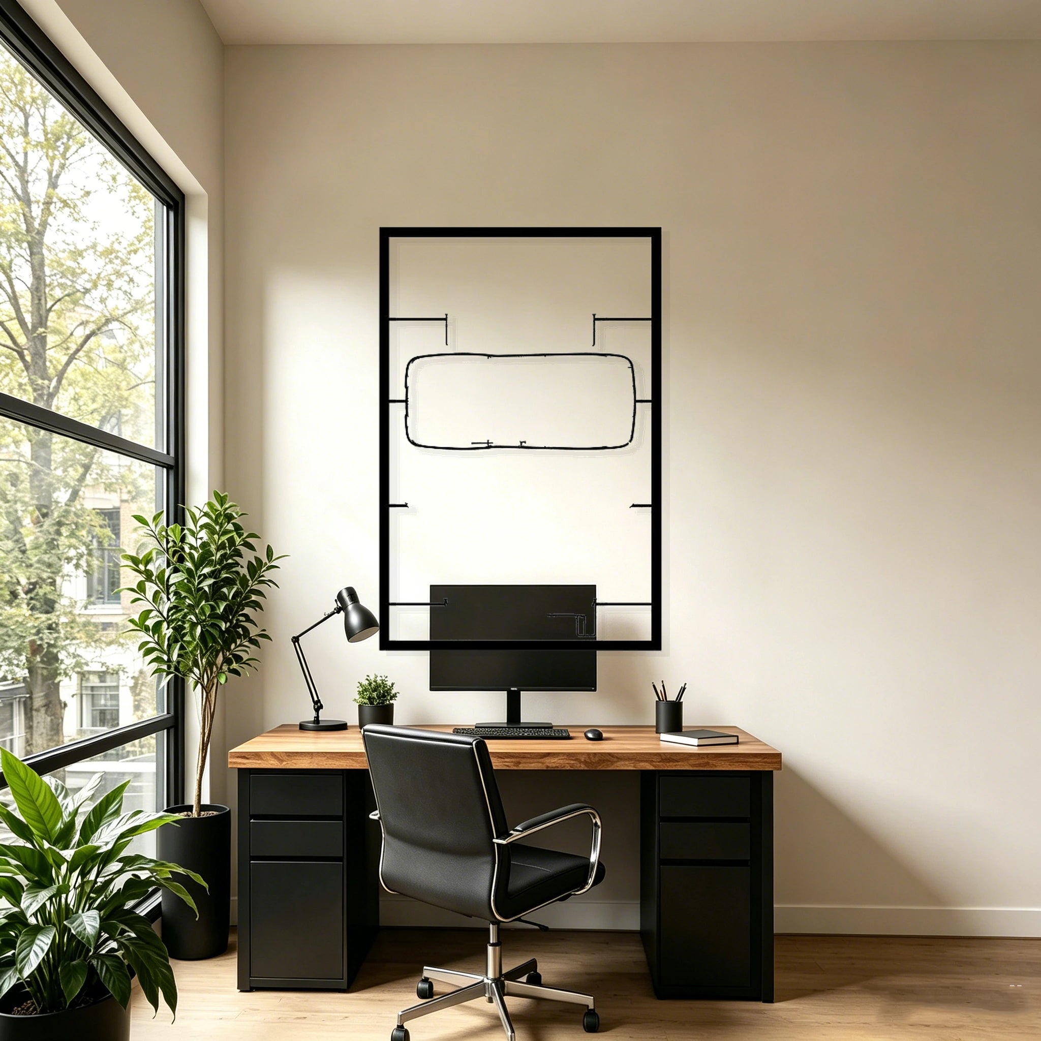 1963 C2 Frame Silhouette Metal Wall Art - Classic Car Garage Decor