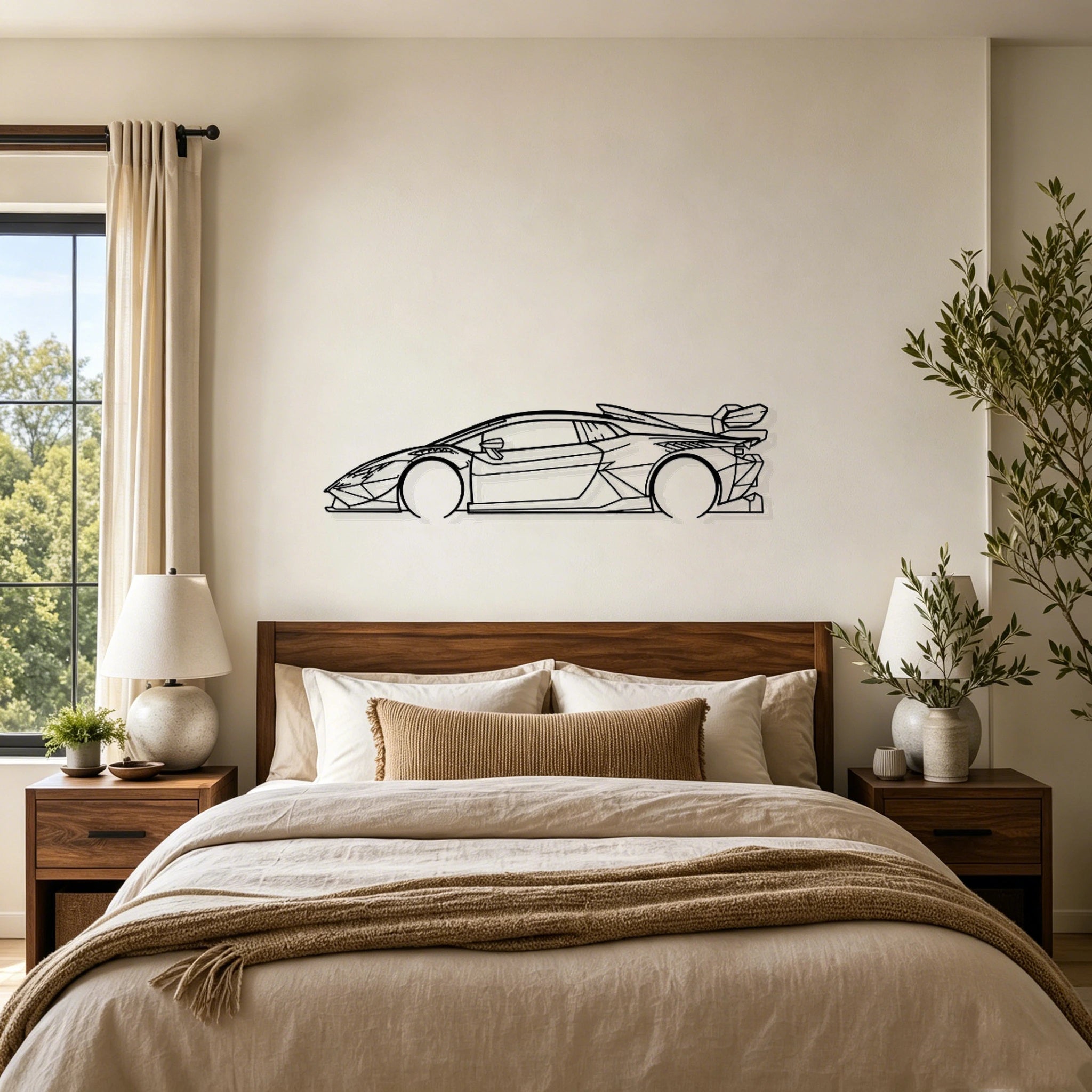Huracan Super Trofeo Evo2 Detailed Silhouette Metal Wall Art - Classic Car Garage Decor