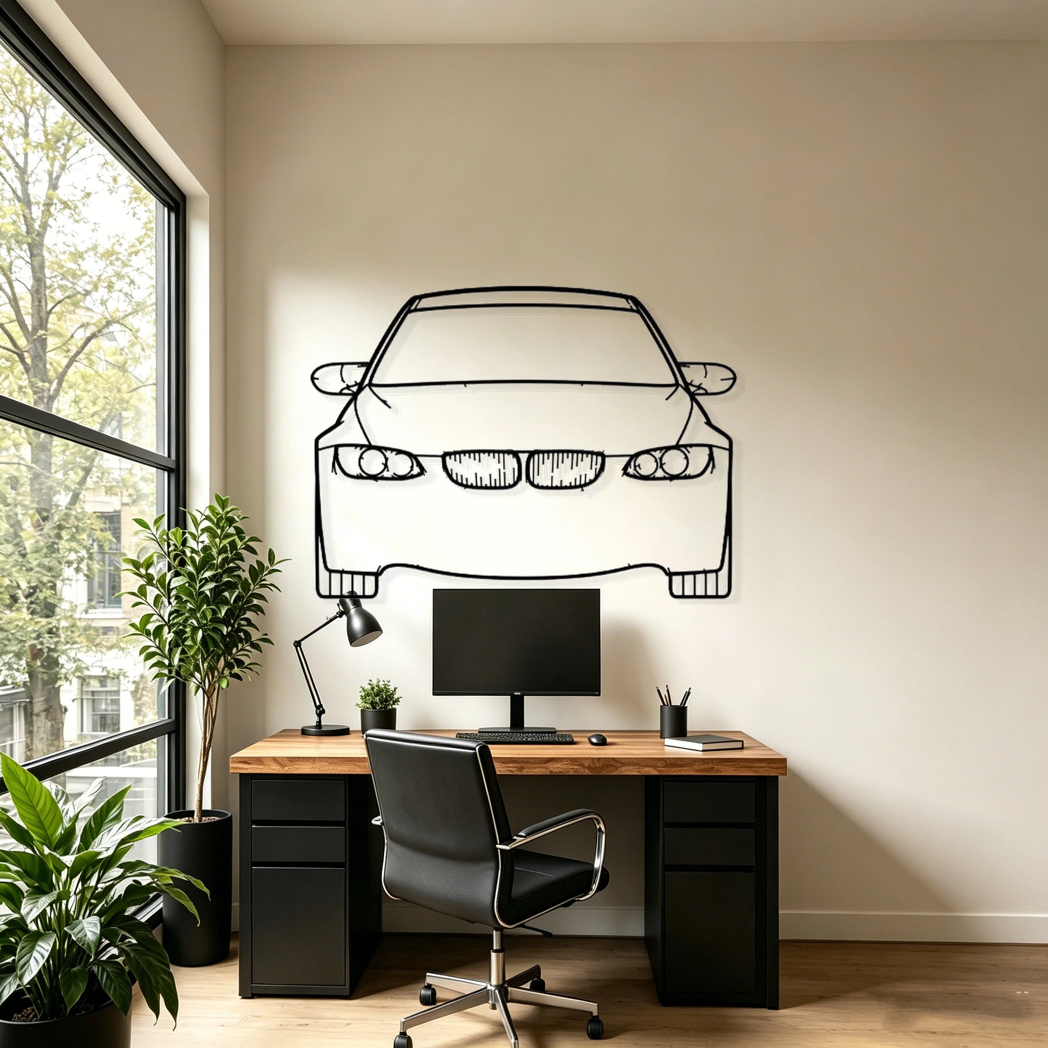 E92 M3 Front View Metal Wall Art - Classic Car Garage Decor