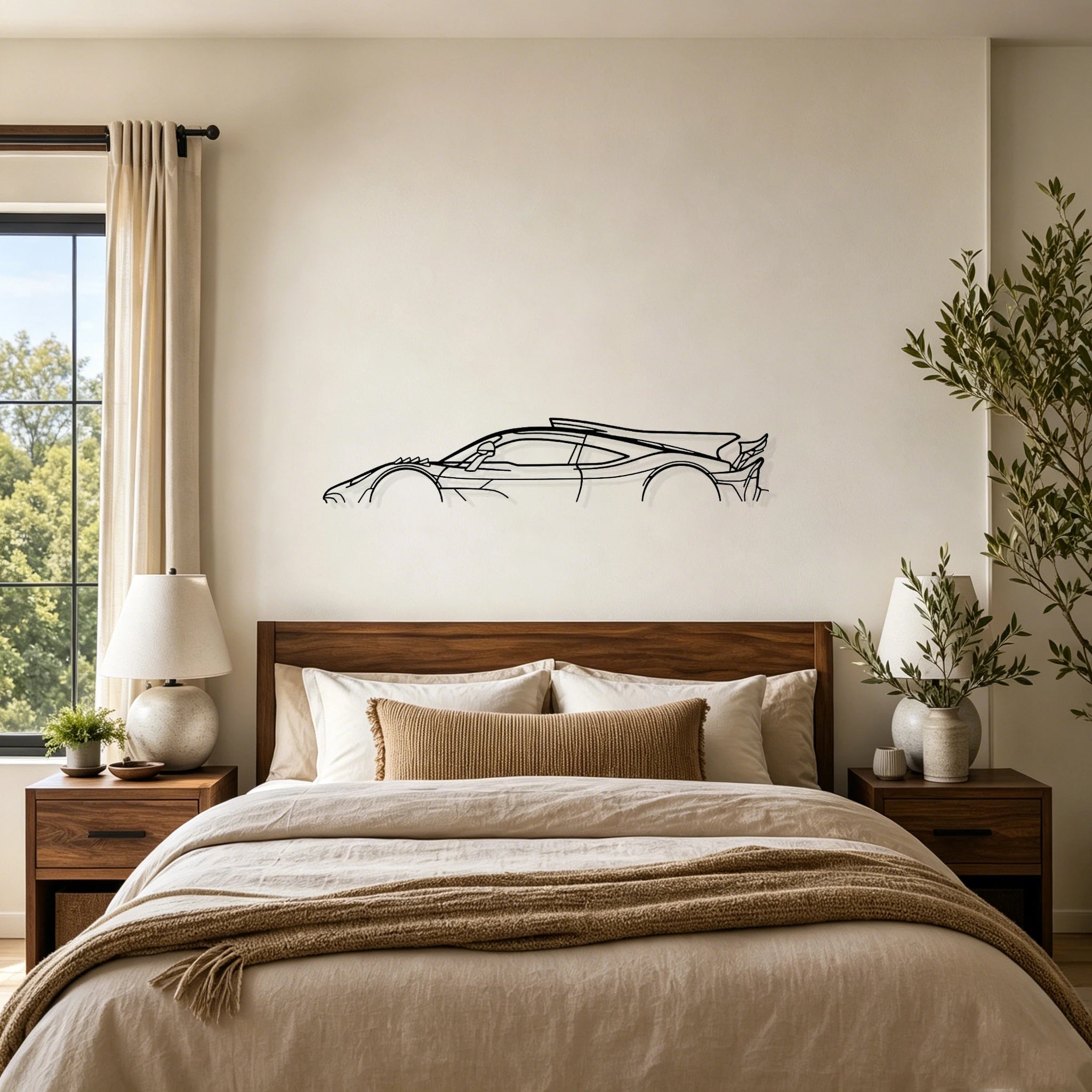 AMG One Classic Silhouette Metal Wall Art - Classic Car Garage Decor