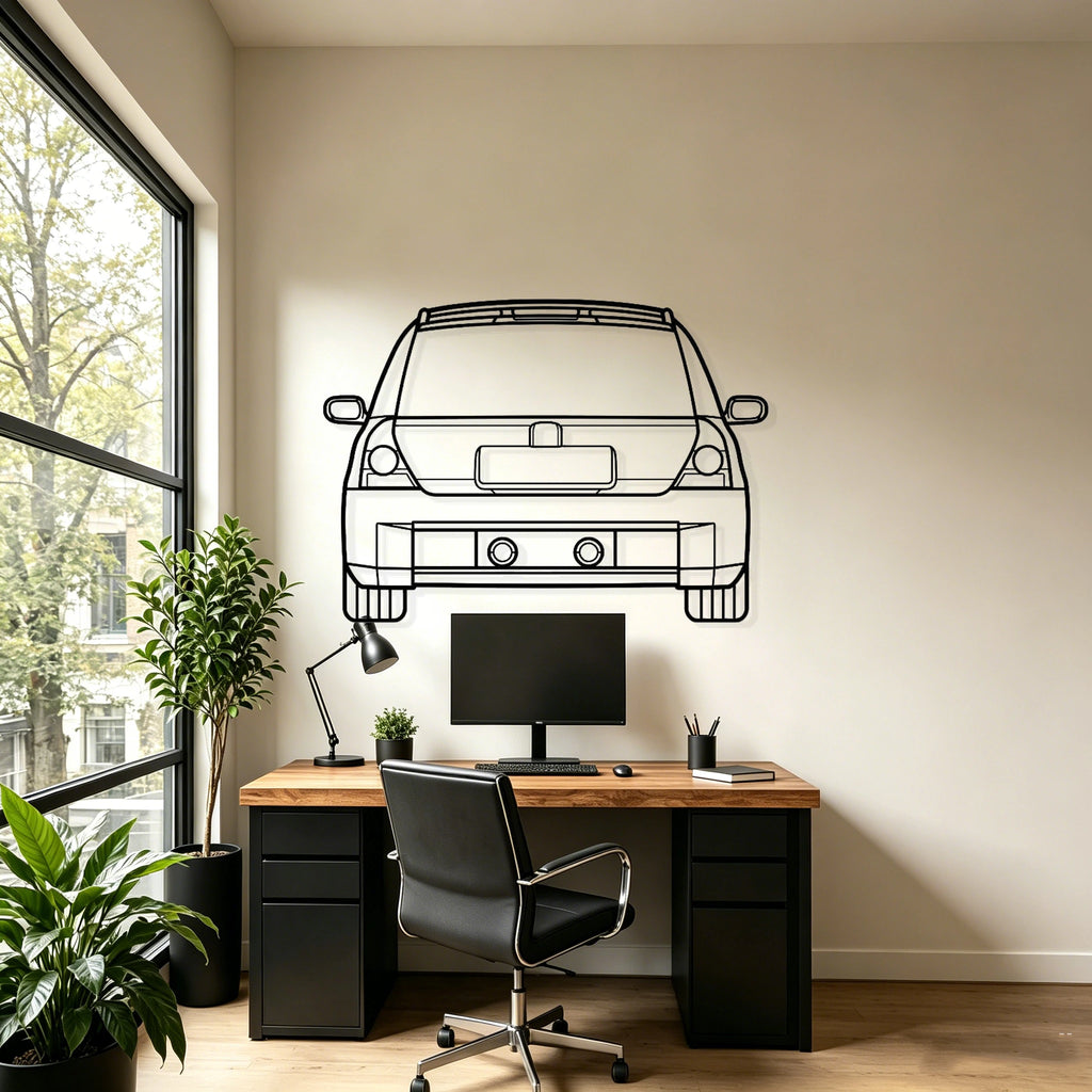 2002 Clio Back Silhouette Metal Wall Art - Classic Car Garage Decor