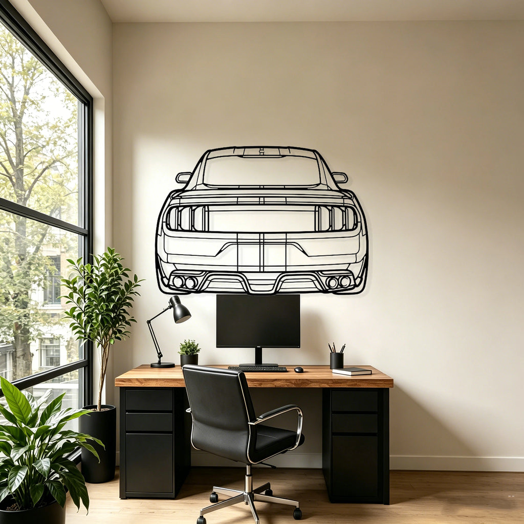 Mustang GT350 Back Silhouette Metal Wall Art - Classic Car Garage Decor
