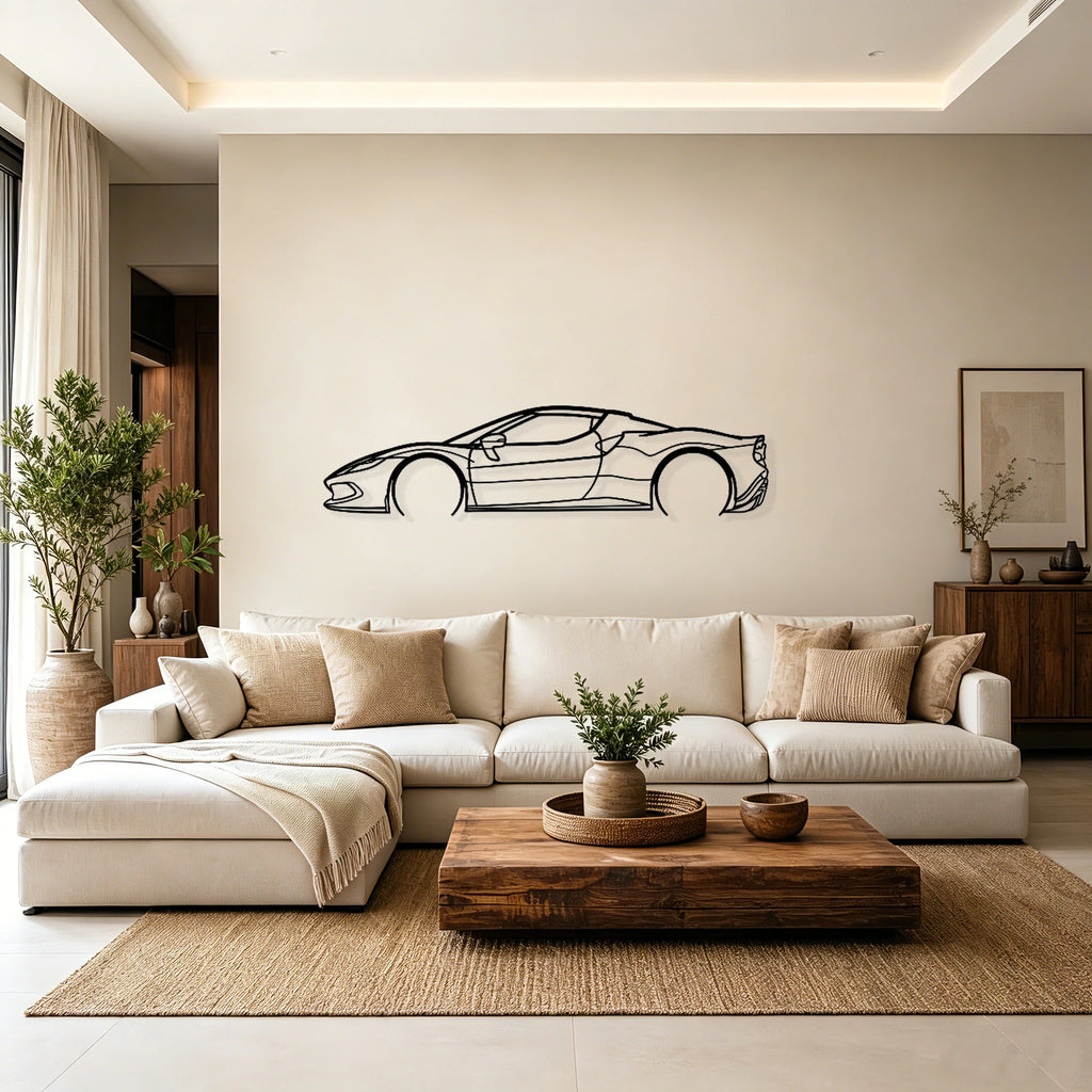 296 GTB Detailed Silhouette Metal Wall Art - Classic Car Garage Decor