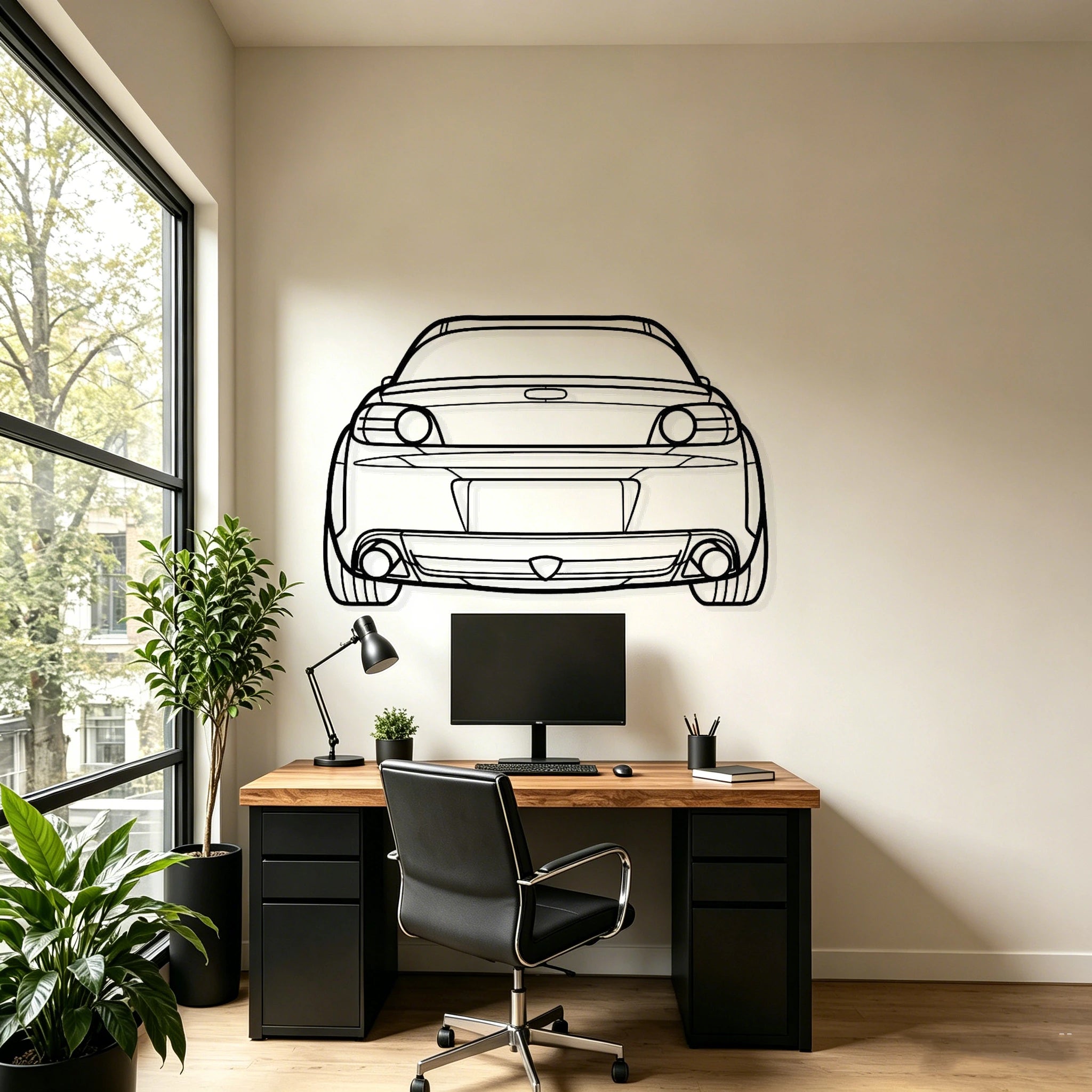 2005 RX8 Back Silhouette Metal Wall Art - Classic Car Garage Decor