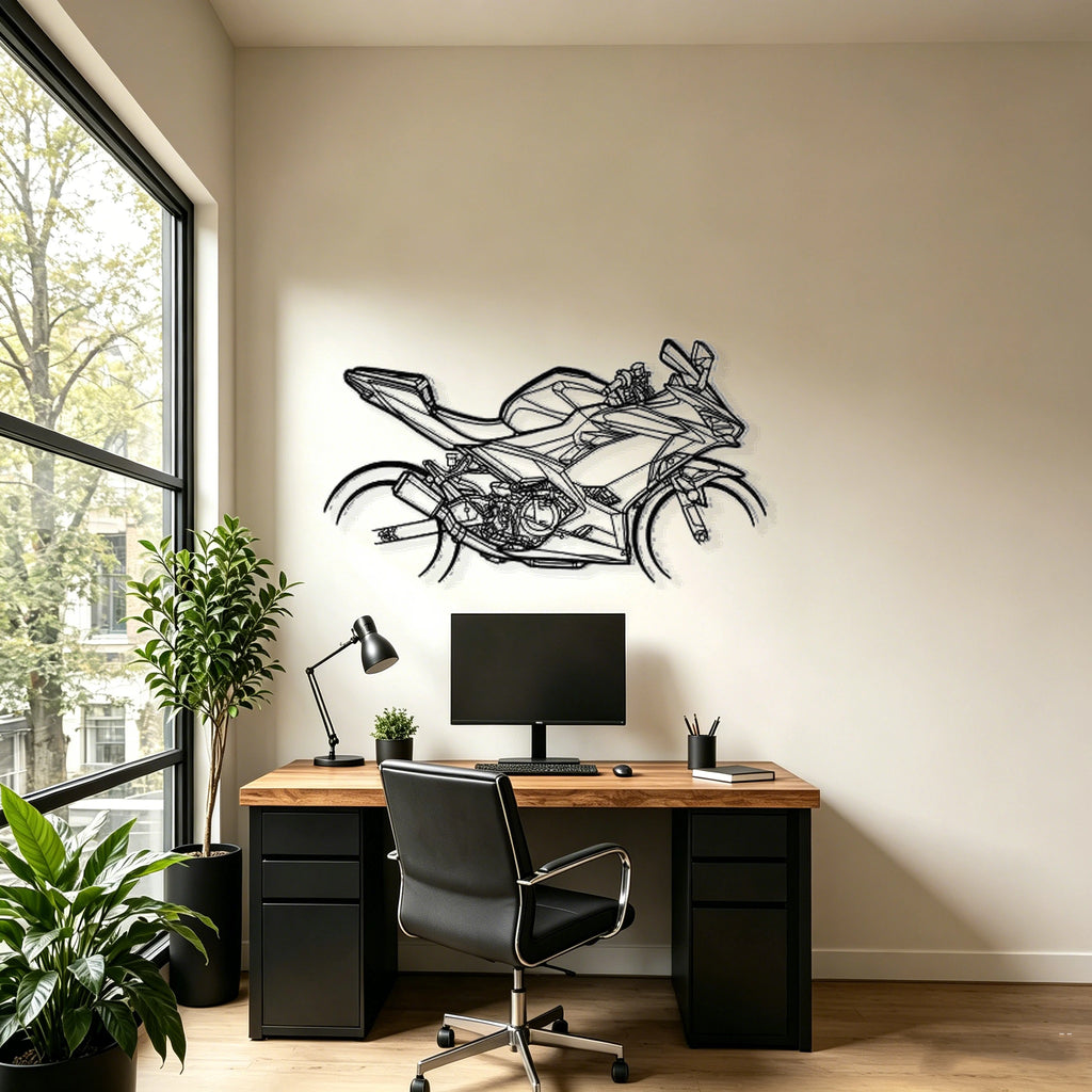 2021 Ninja 400 Silhouette Metal Wall Art - Classic Car Garage Decor