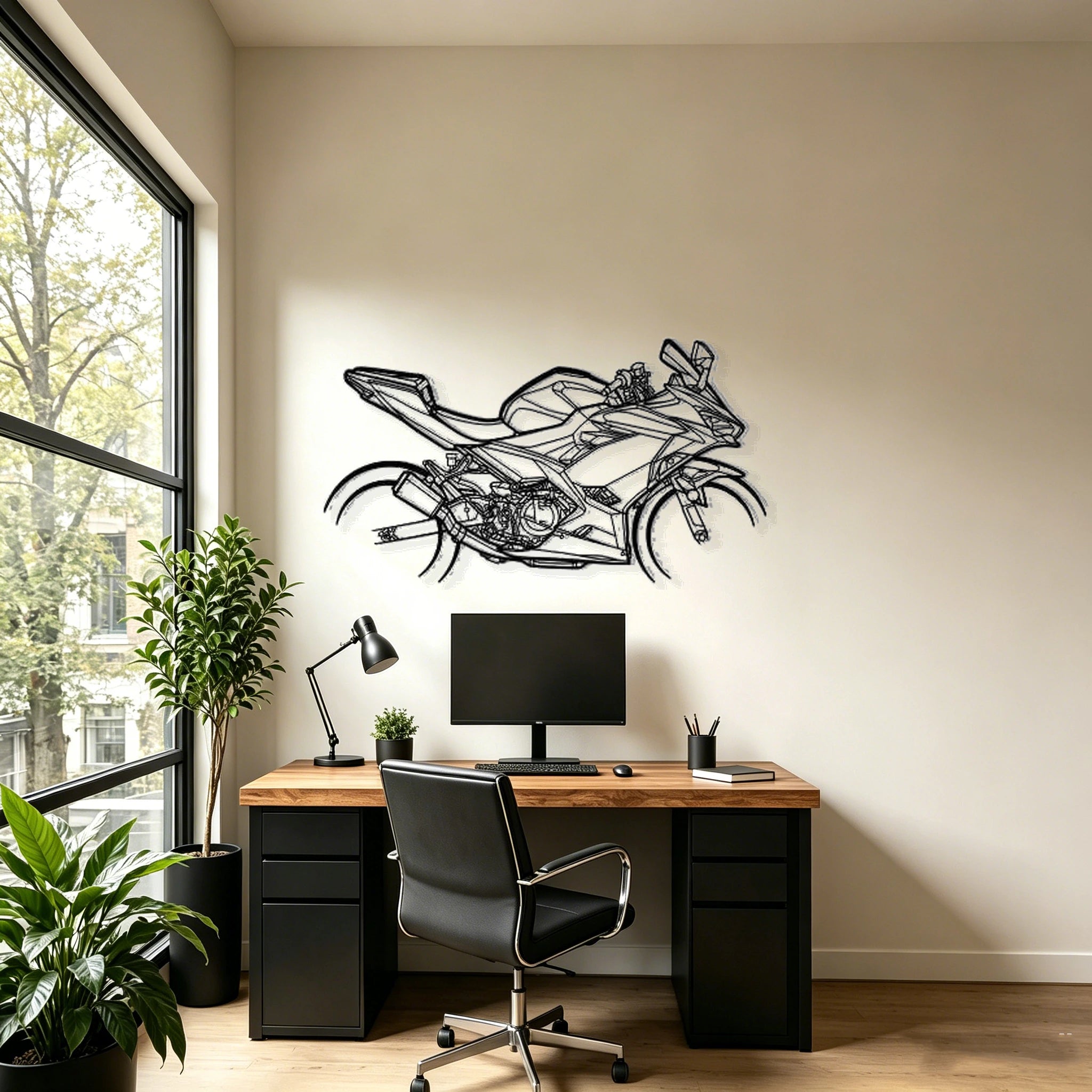 2021 Ninja 400 Silhouette Metal Wall Art - Classic Car Garage Decor