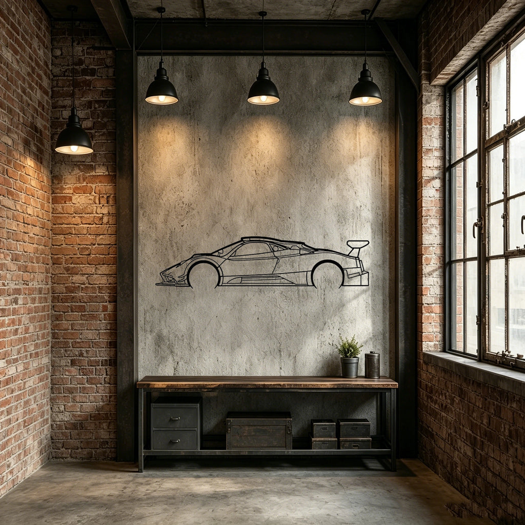 2008 Zonda R Detailed Silhouette Metal Wall Art - Classic Car Garage Decor
