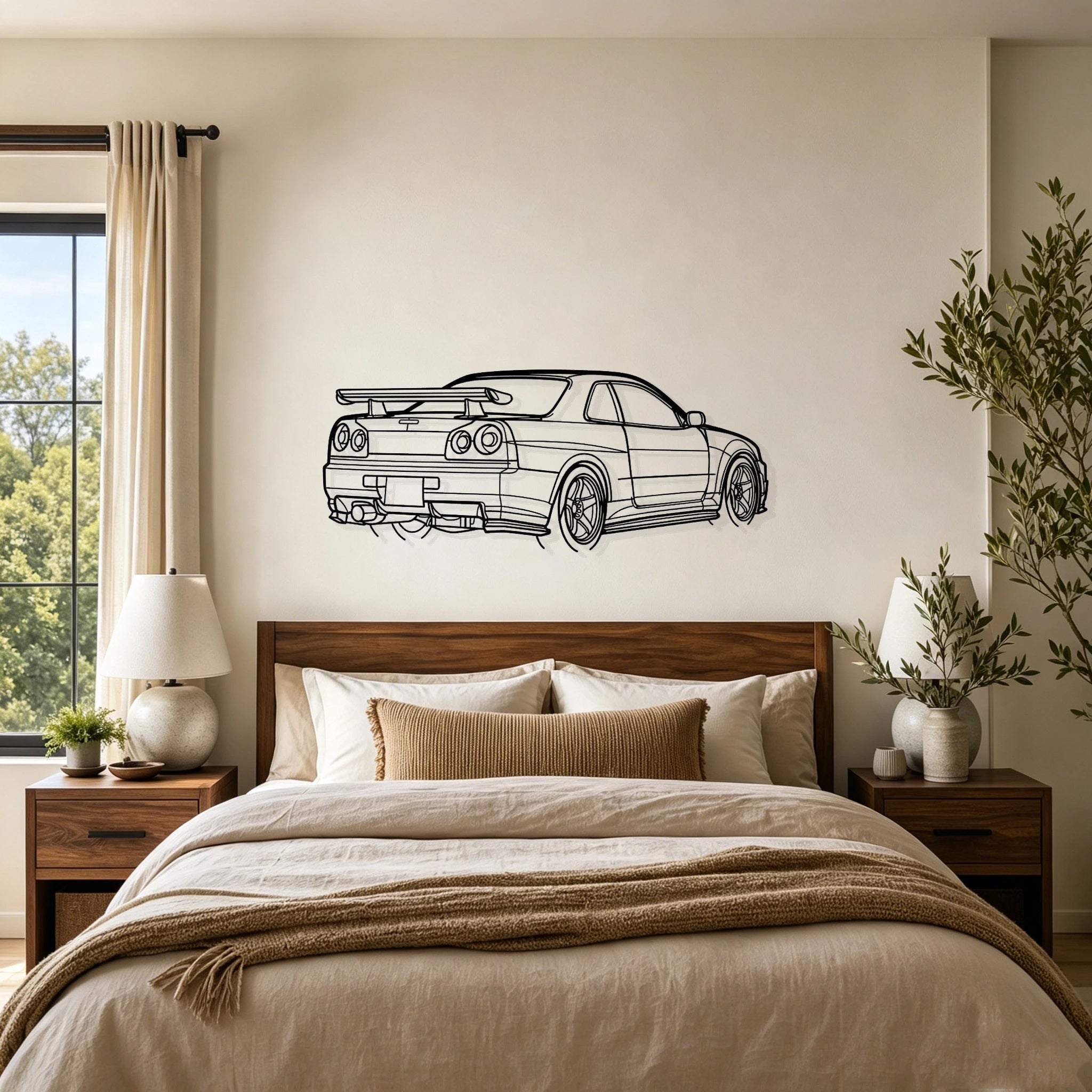 R34 GTR Nismo Angled View Metal Wall Art - Classic Car Garage Decor