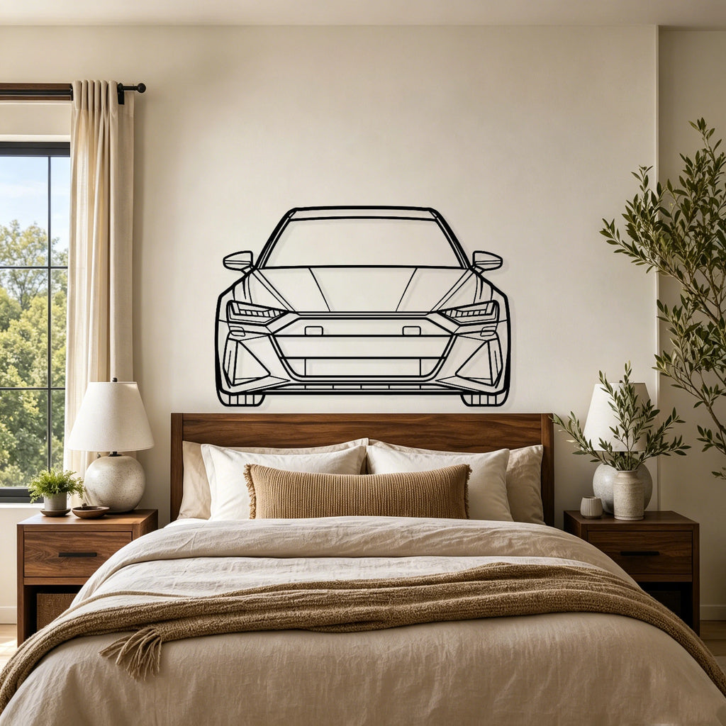 2023 RS6 Front View Metal Wall Art - Classic Car Garage Decor