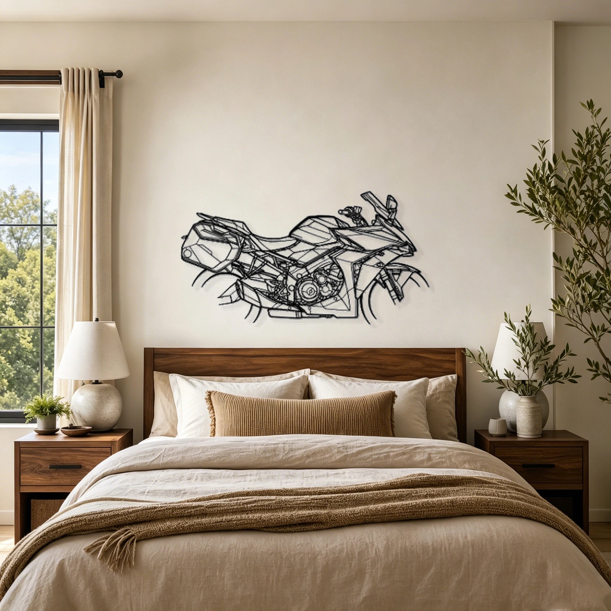 GSX S1000GT Travel Silhouette Metal Wall Art - Classic Car Garage Decor