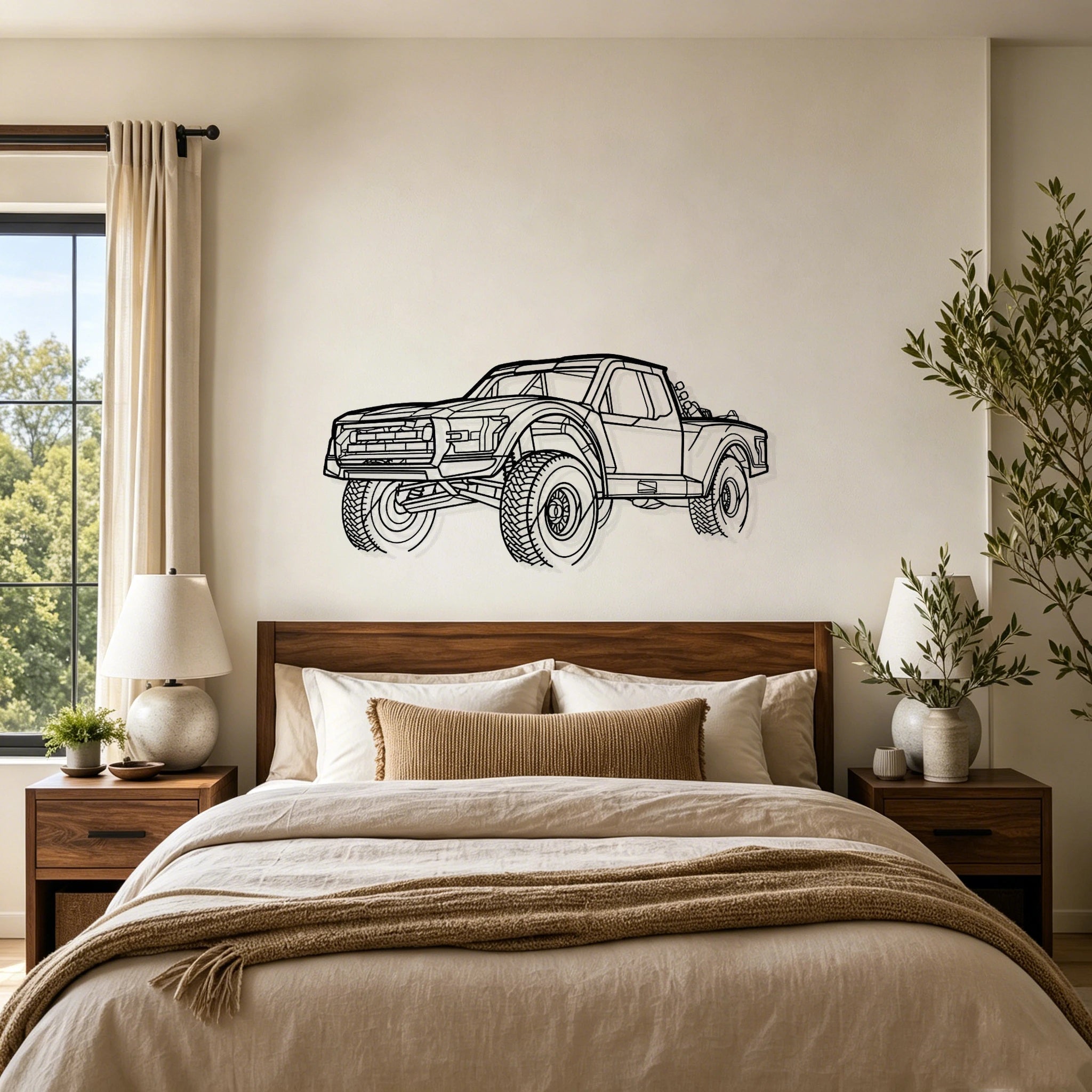 Trophy Truck 6100 Angled View Metal Wall Art - Classic Car Garage Decor