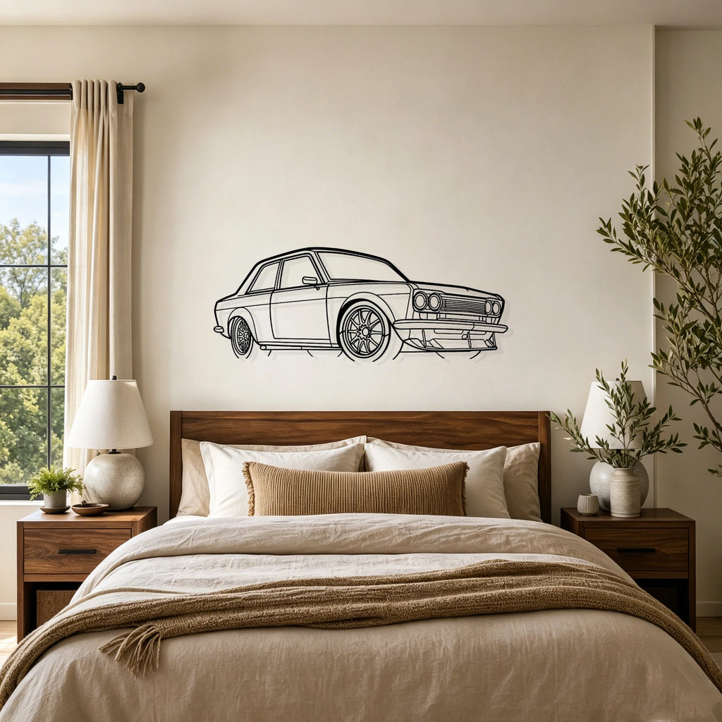 1973 510 Angled View Metal Wall Art - Classic Car Garage Decor