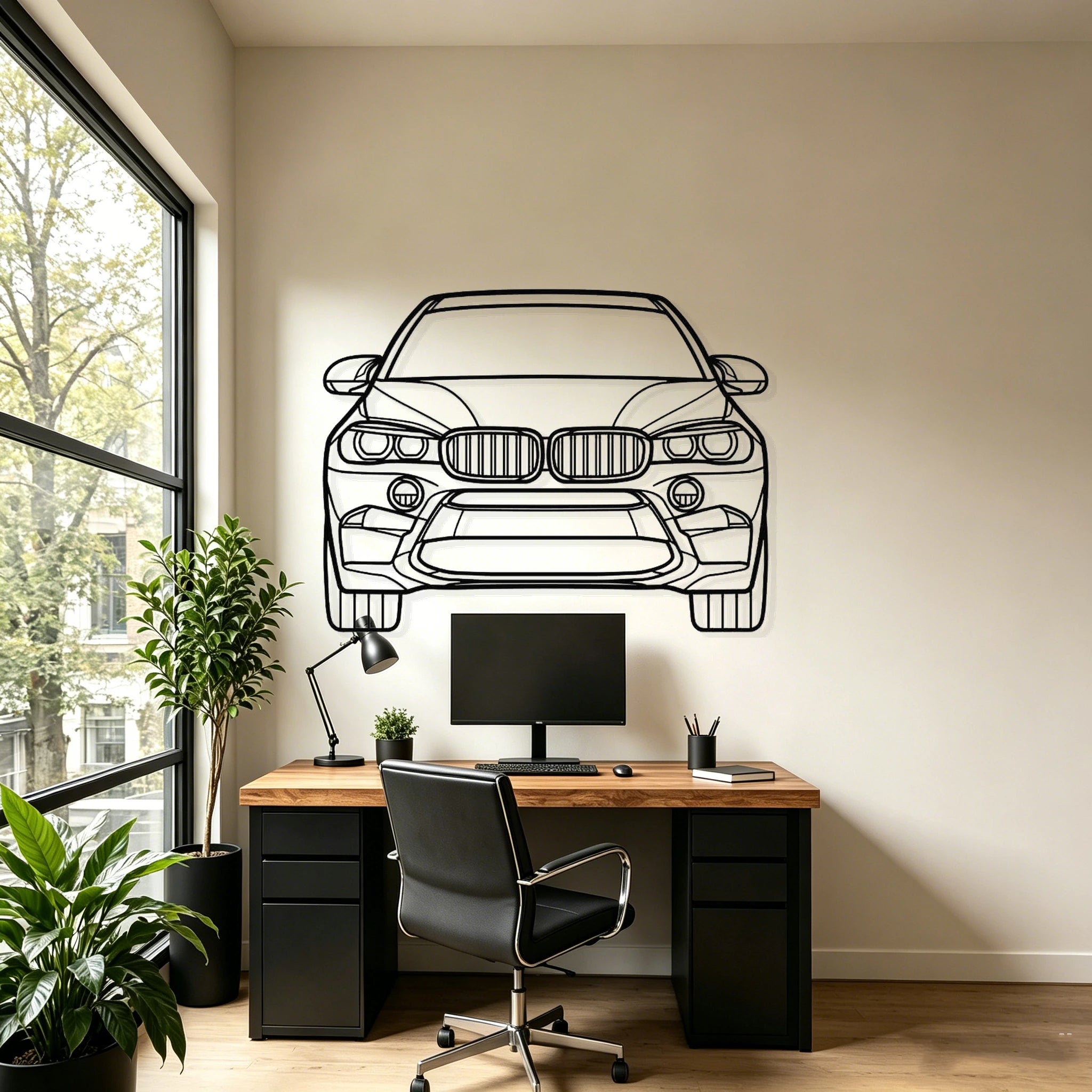 2017 X6M Front View Metal Wall Art - Classic Car Garage Decor