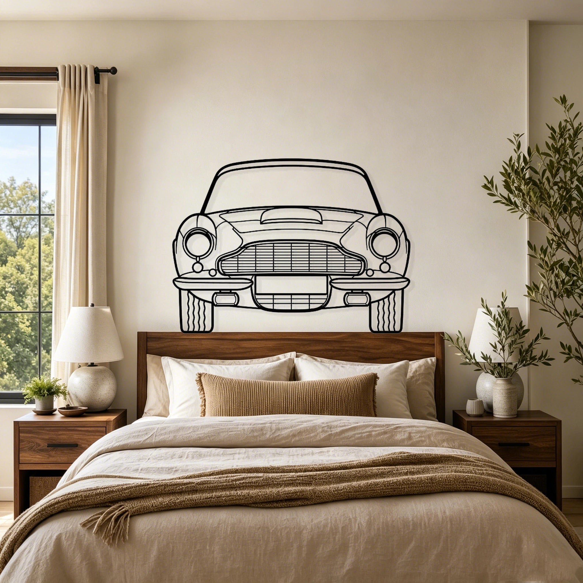 DB6 Front View Metal Wall Art - Classic Car Garage Decor