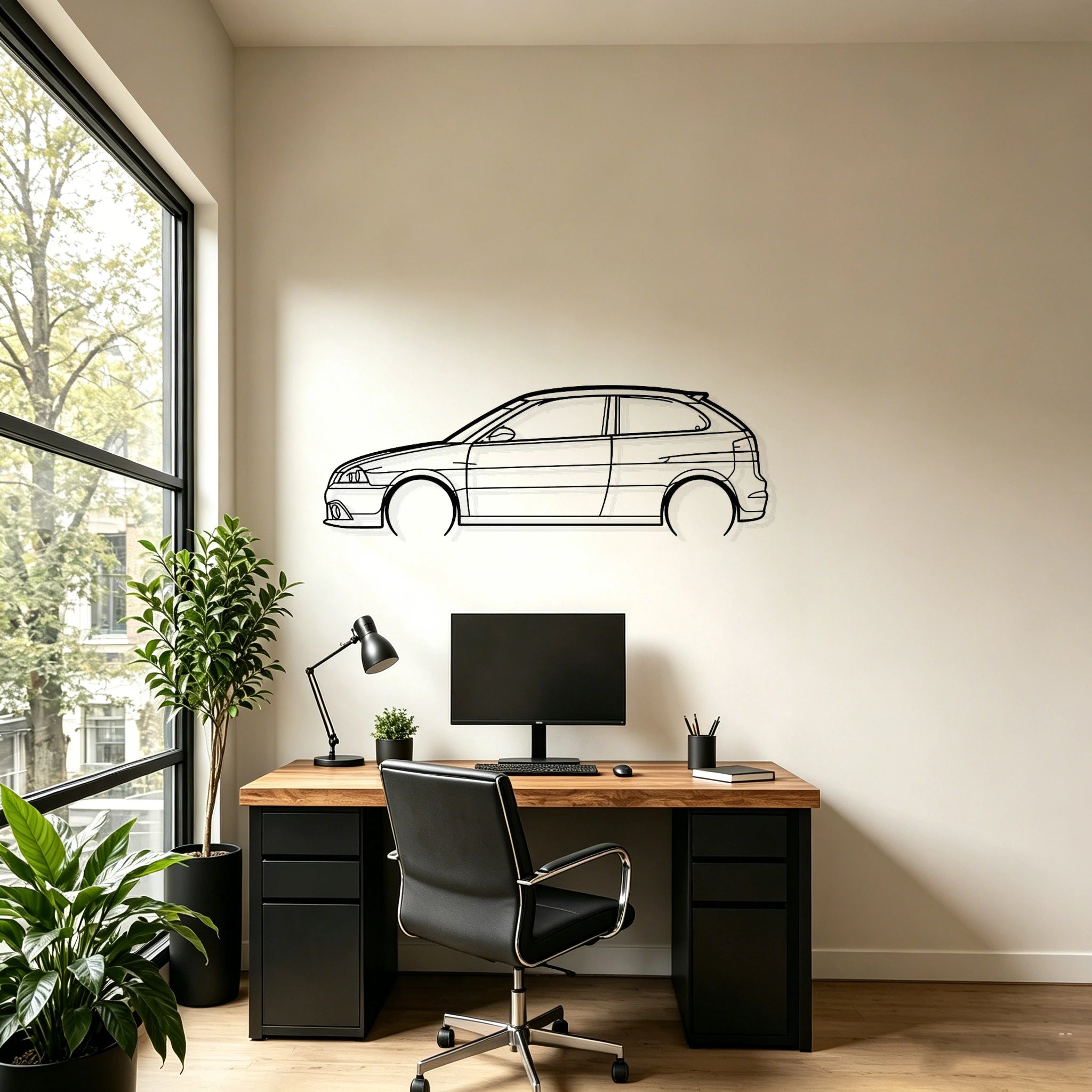 2006 Ibiza Detailed Silhouette Metal Wall Art - Classic Car Garage Decor