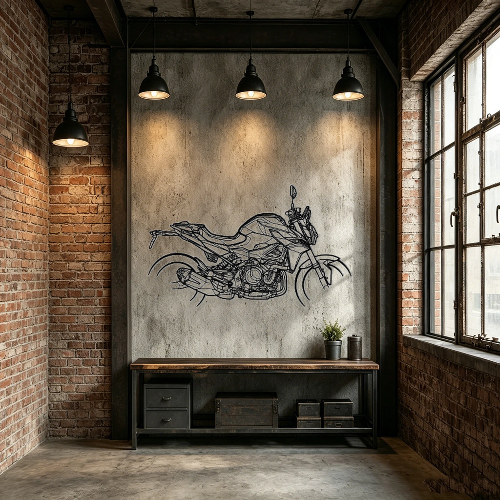 2019 F900R Silhouette Metal Wall Art - Classic Car Garage Decor