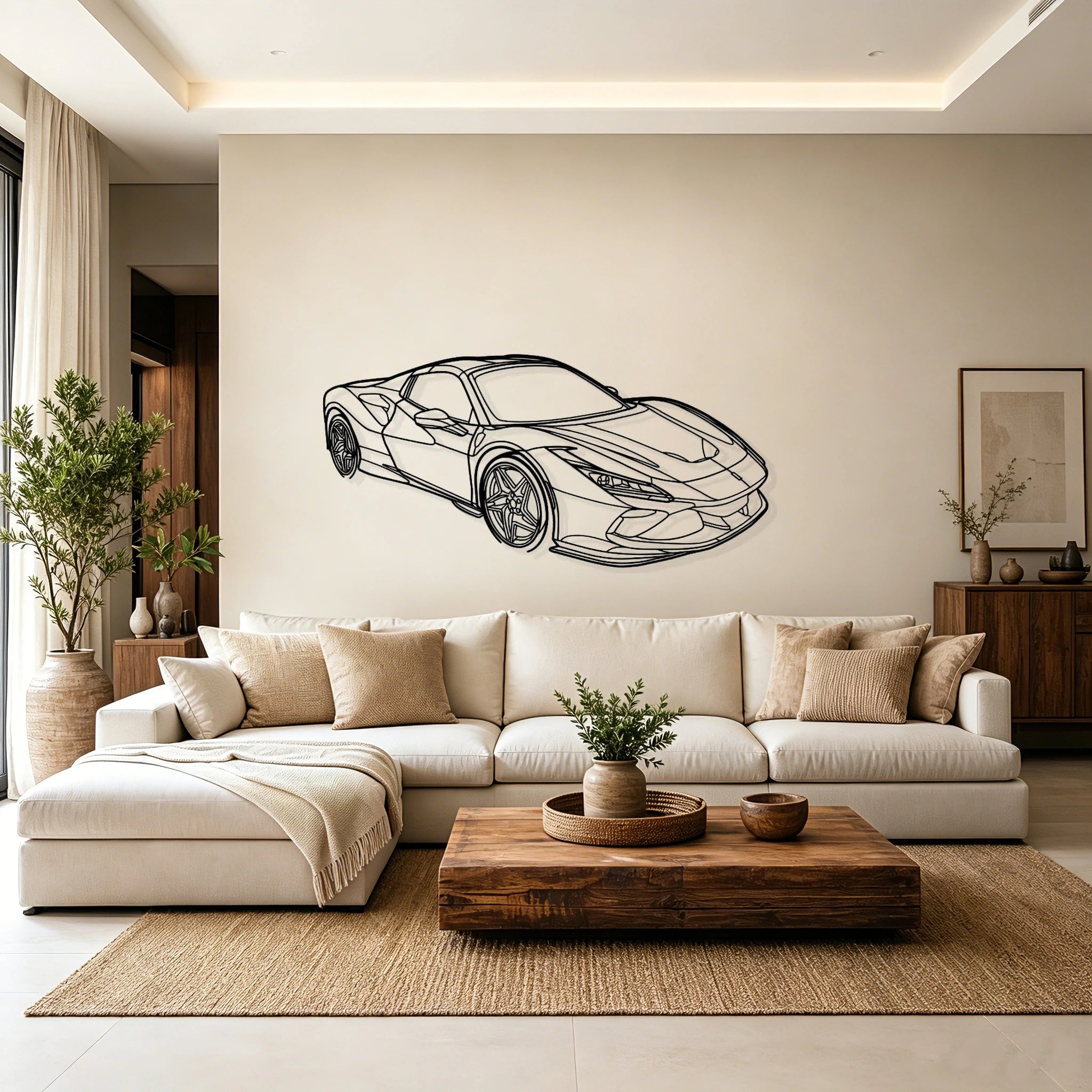 F8 Tributo Angled View Metal Wall Art - Classic Car Garage Decor