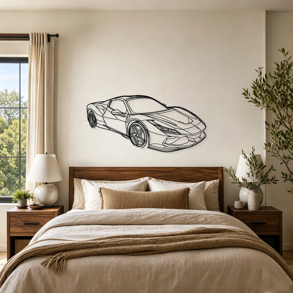 F8 Tributo Angled View Metal Wall Art - Classic Car Garage Decor