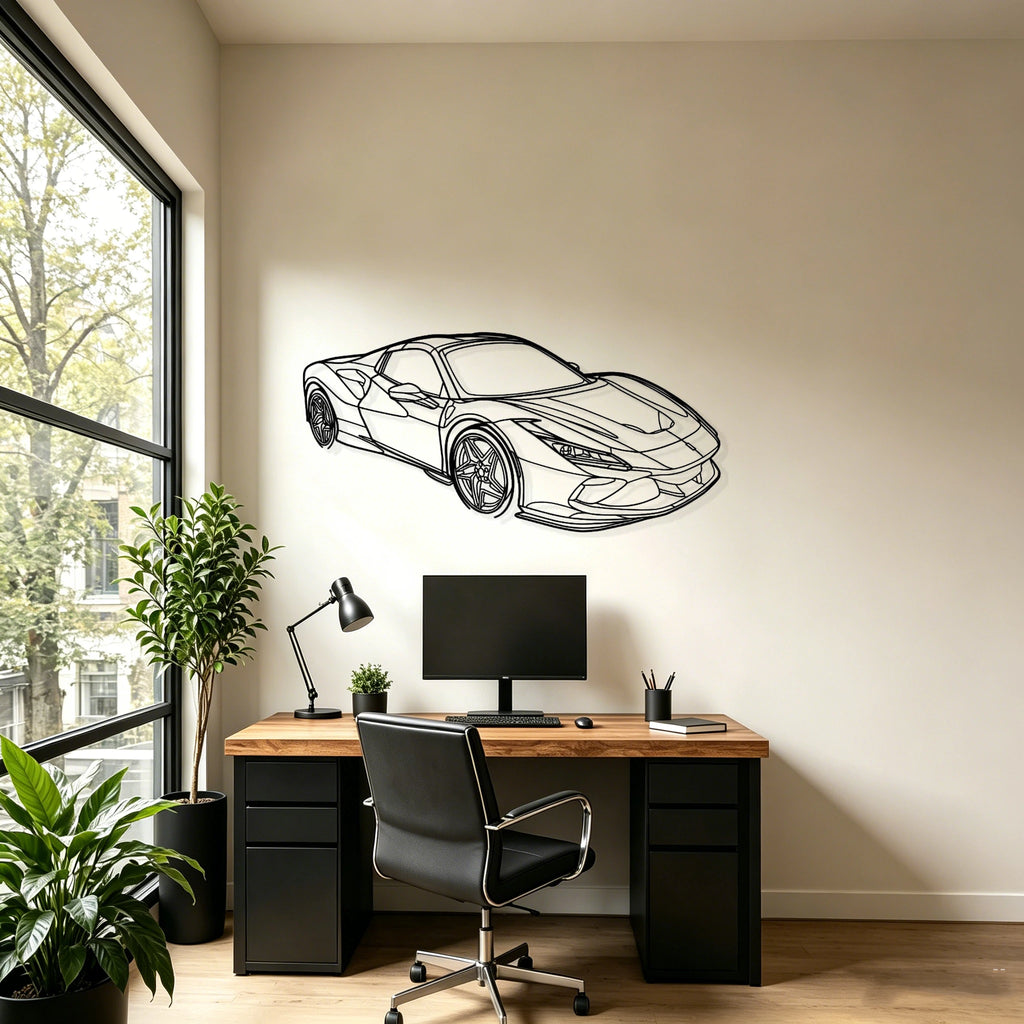 F8 Tributo Angled View Metal Wall Art - Classic Car Garage Decor