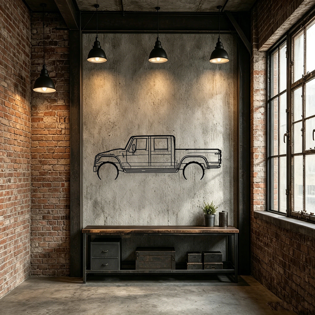 MXT Detailed Silhouette Metal Wall Art - Classic Car Garage Decor
