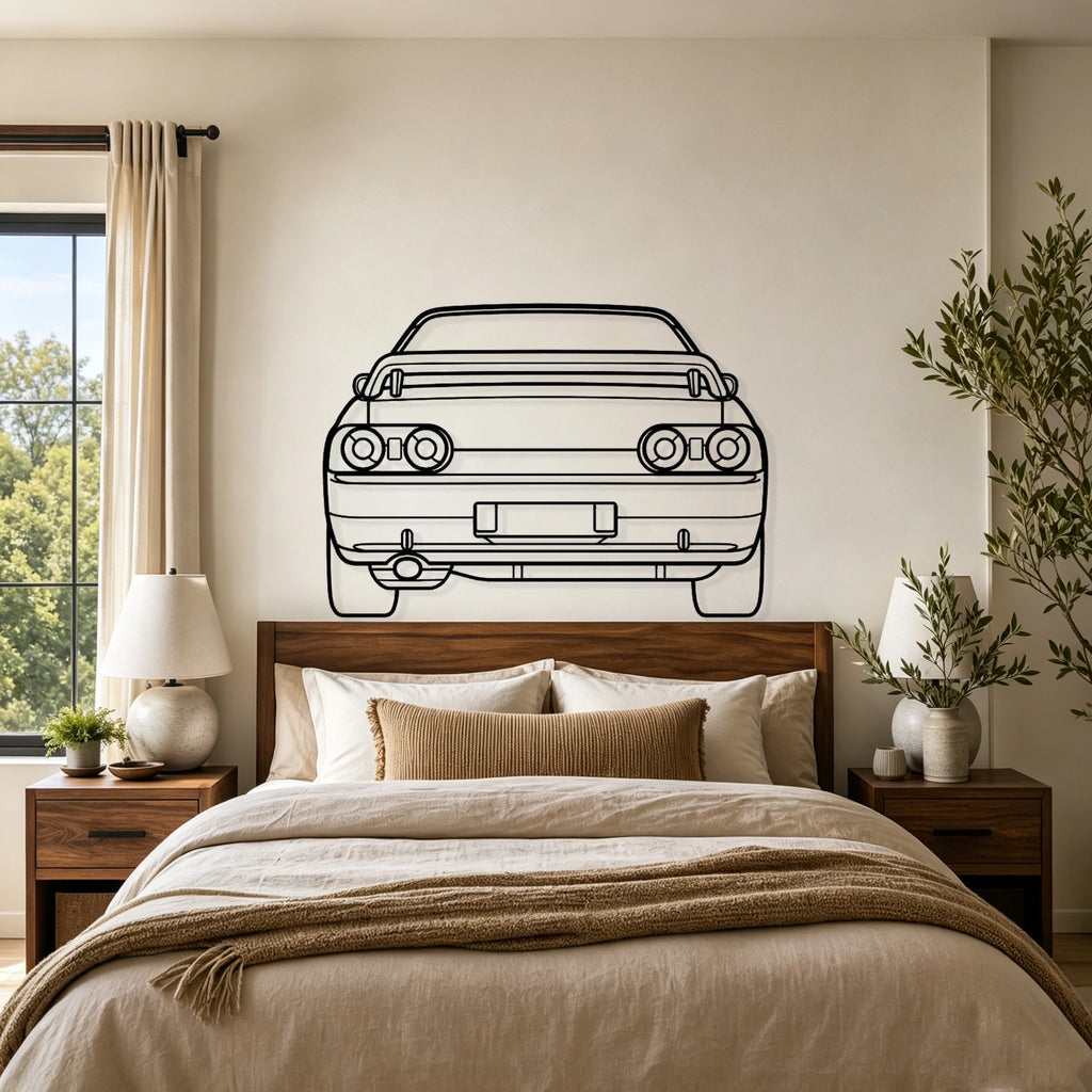 GTR R32 Back Silhouette Metal Wall Art - Classic Car Garage Decor
