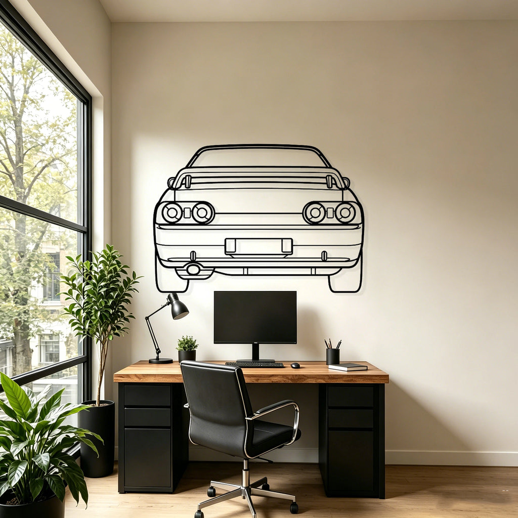 GTR R32 Back Silhouette Metal Wall Art - Classic Car Garage Decor