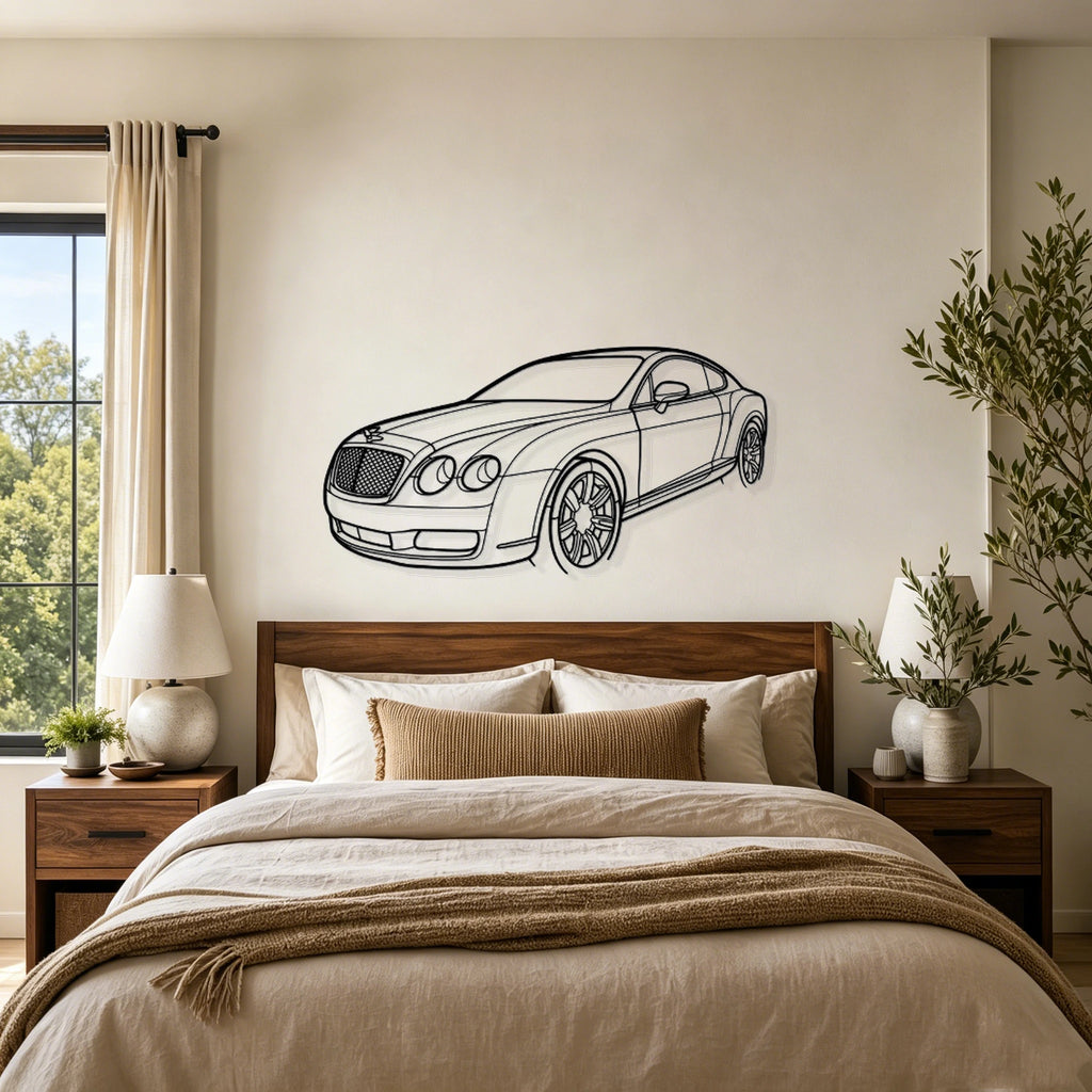 2007 Continental GT Angled View Metal Wall Art - Classic Car Garage Decor