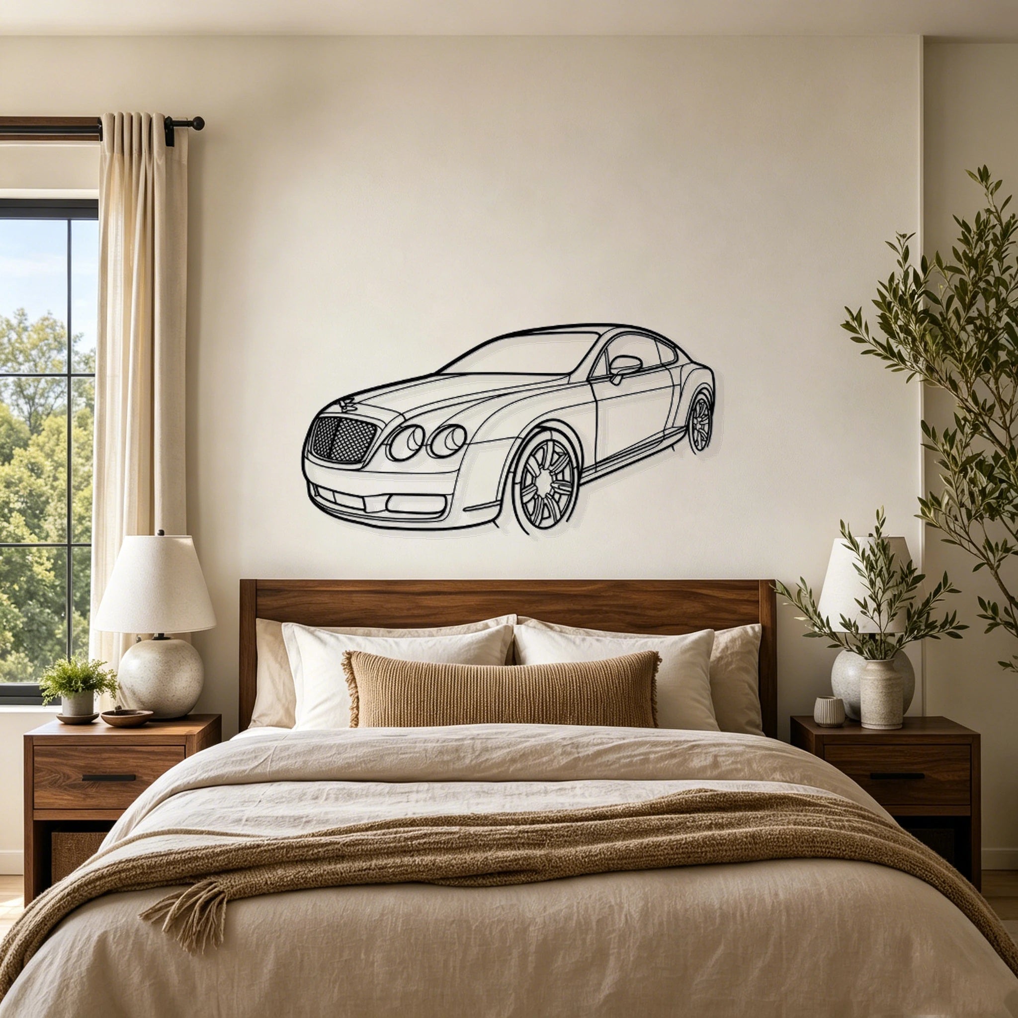 2007 Continental GT Angled View Metal Wall Art - Classic Car Garage Decor