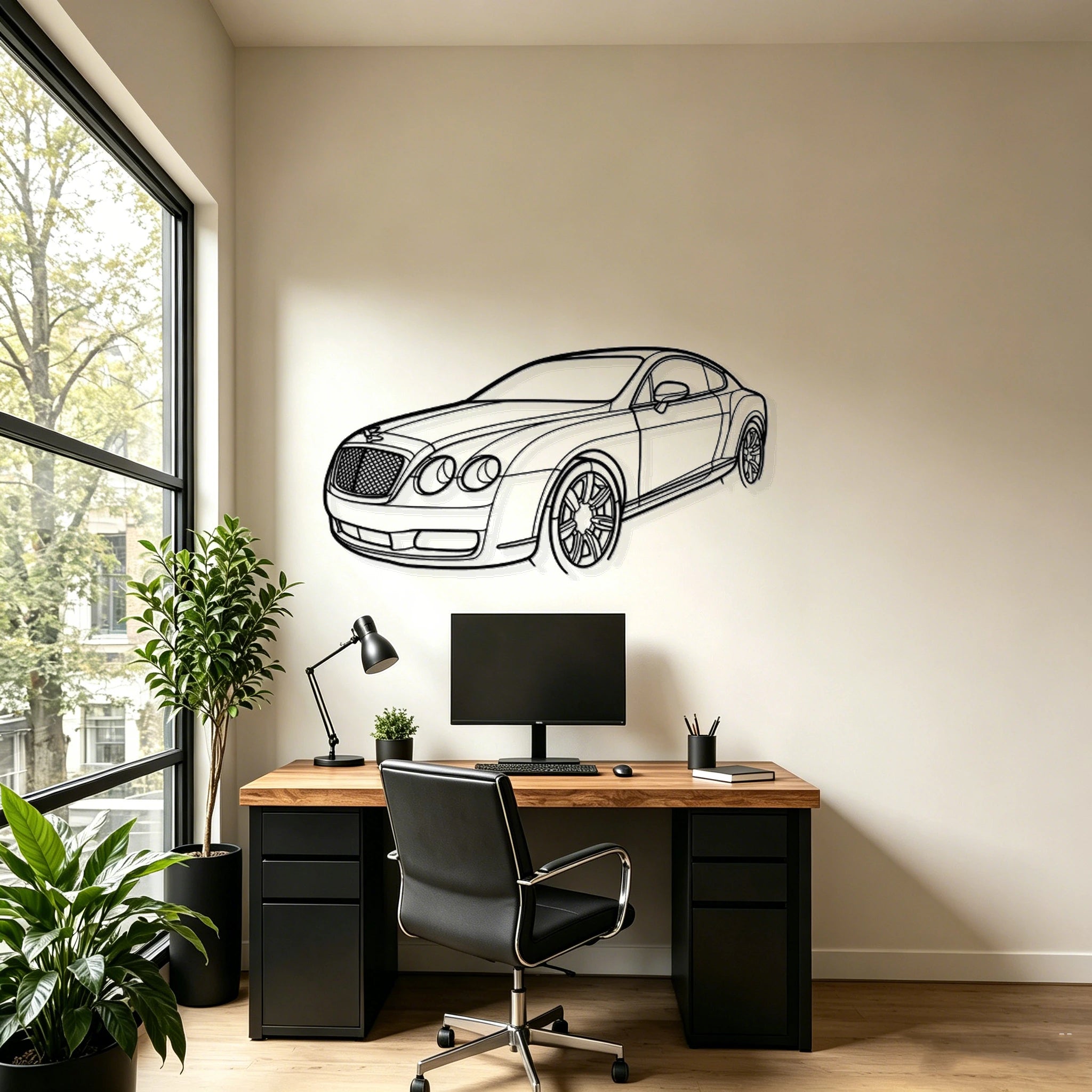 2007 Continental GT Angled View Metal Wall Art - Classic Car Garage Decor