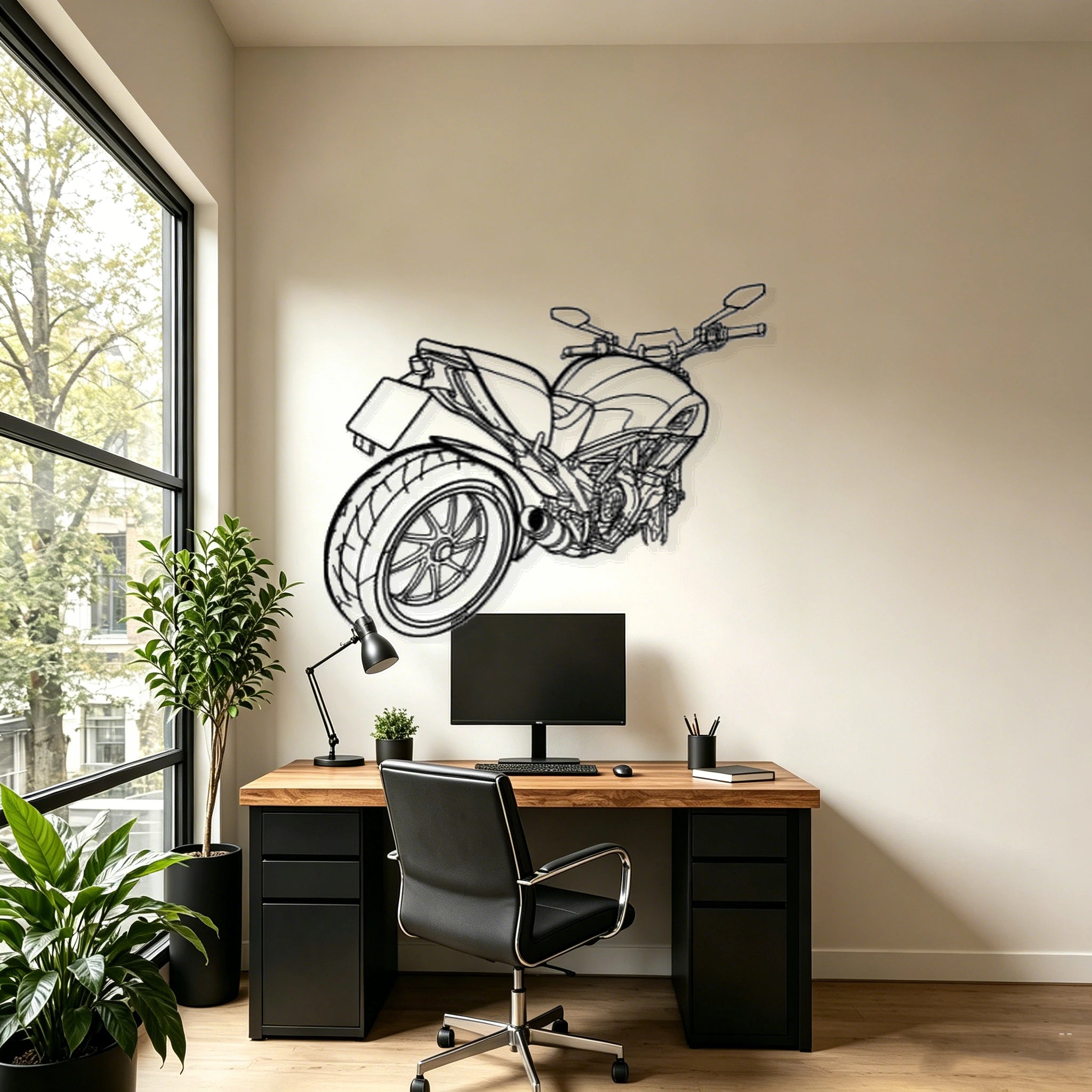 2015 Diavel Angled View Metal Wall Art - Classic Car Garage Decor