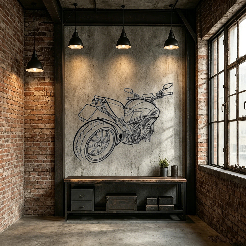 2015 Diavel Angled View Metal Wall Art - Classic Car Garage Decor