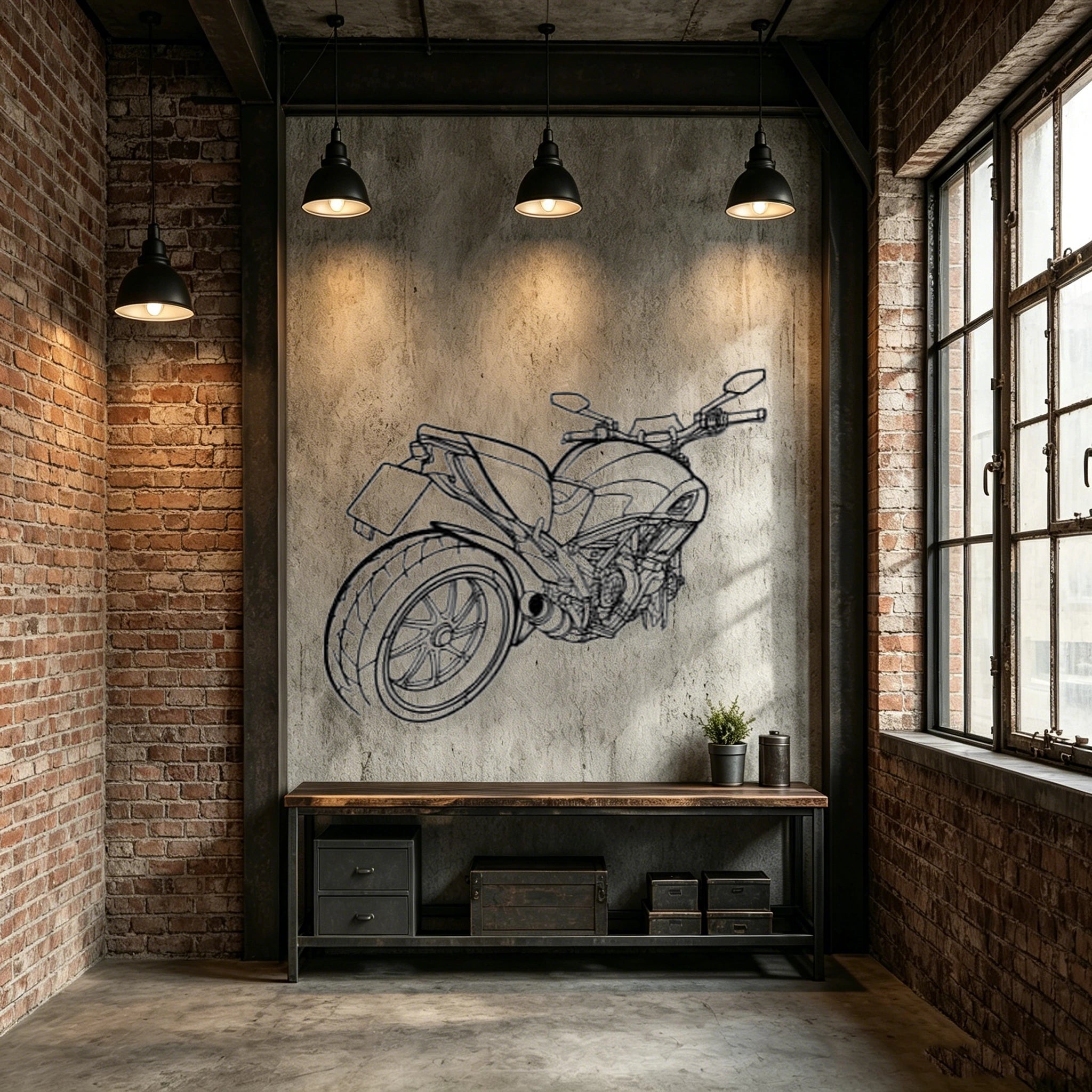2015 Diavel Angled View Metal Wall Art - Classic Car Garage Decor