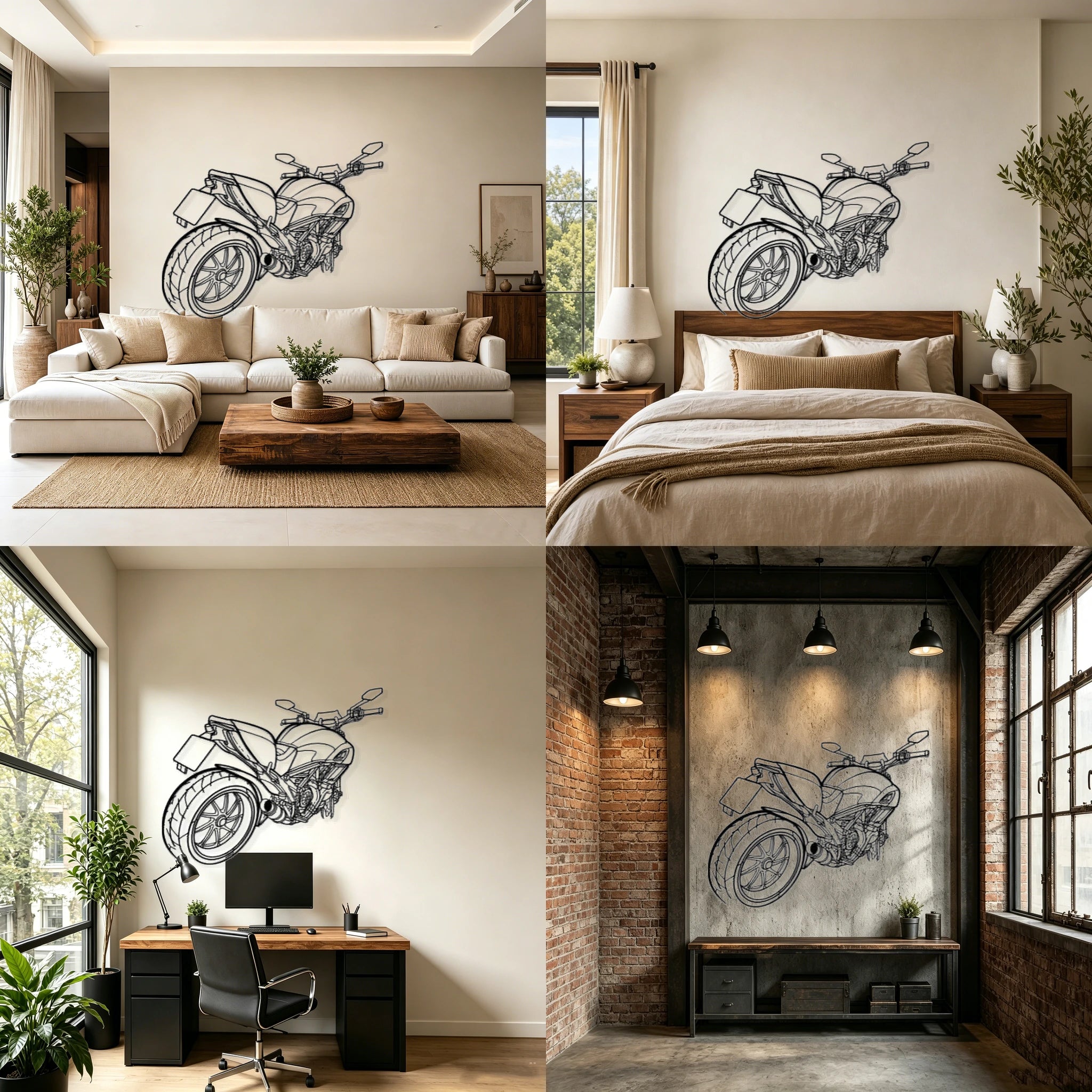 2015 Diavel Angled View Metal Wall Art - Classic Car Garage Decor