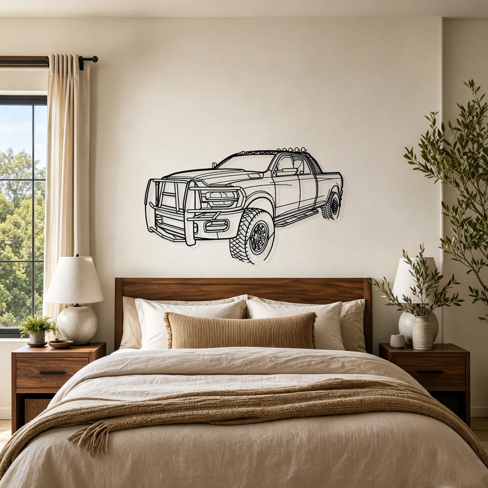 Ram 2500 Angled View Metal Wall Art - Classic Car Garage Decor