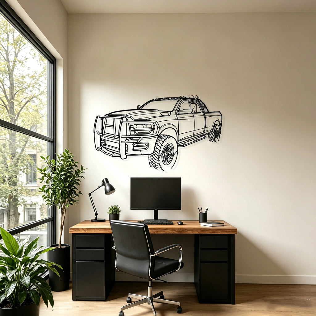 Ram 2500 Angled View Metal Wall Art - Classic Car Garage Decor