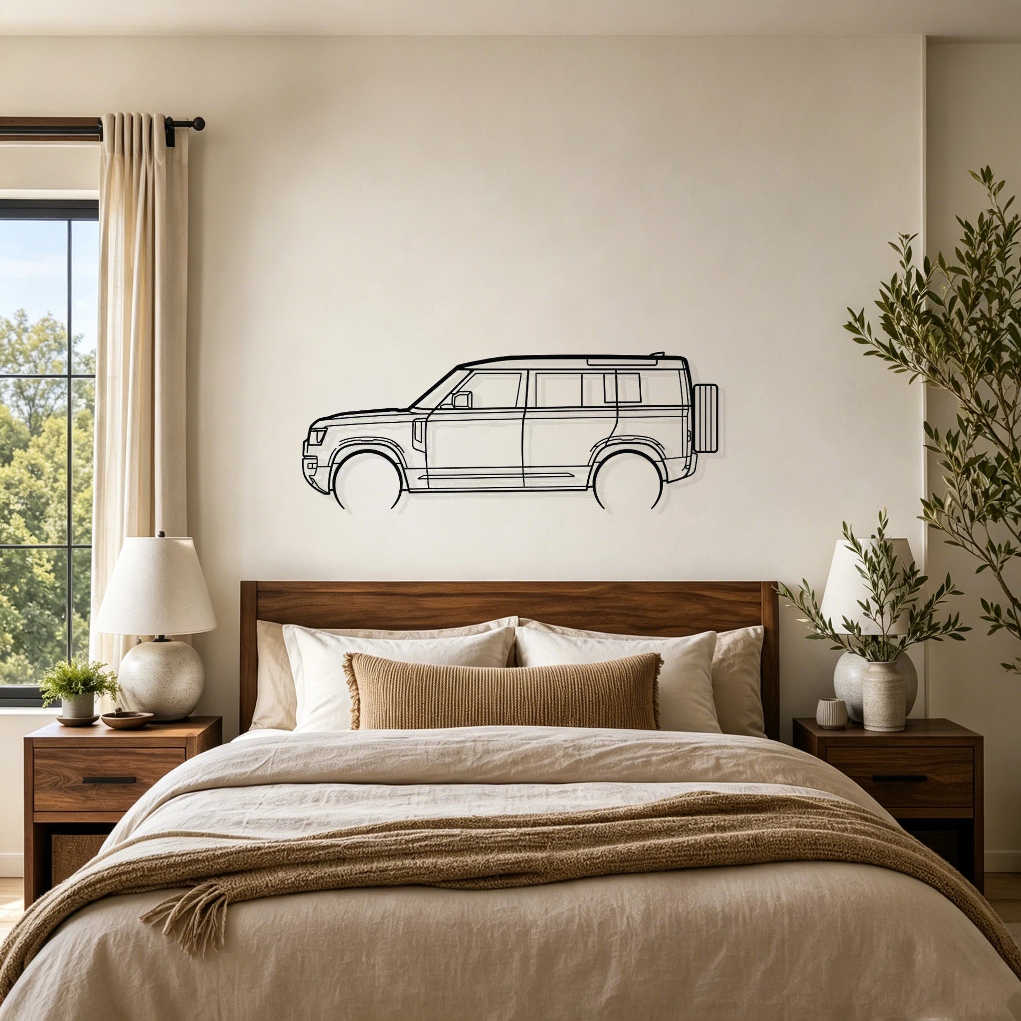 2022 Defender 110 Detailed Silhouette Metal Wall Art - Classic Car Garage Decor