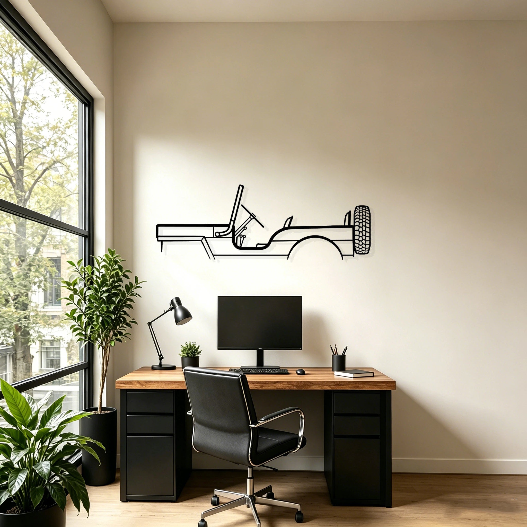 1957 M38 Classic Silhouette Metal Wall Art - Classic Car Garage Decor