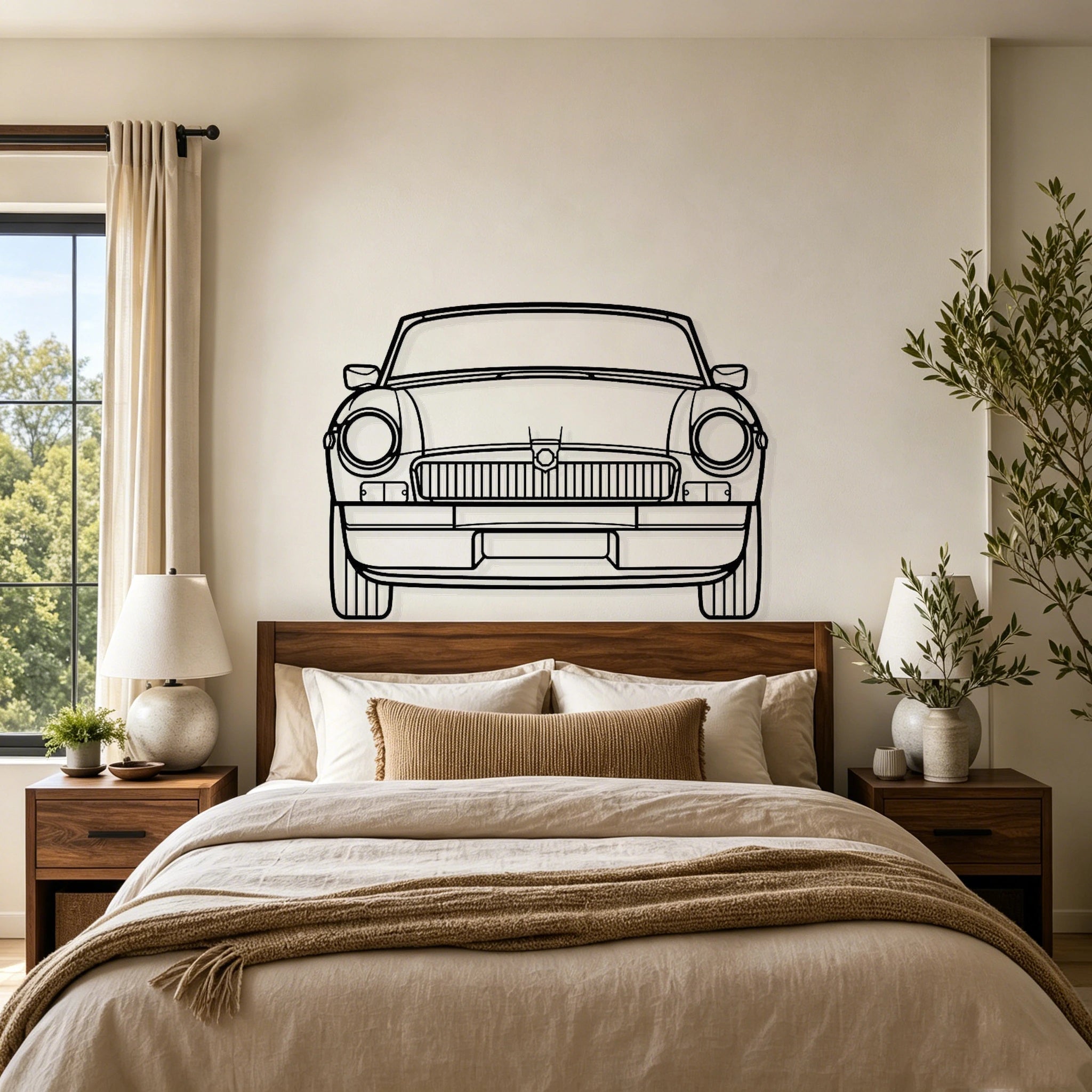 1978 MGB Front View Metal Wall Art - Classic Car Garage Decor