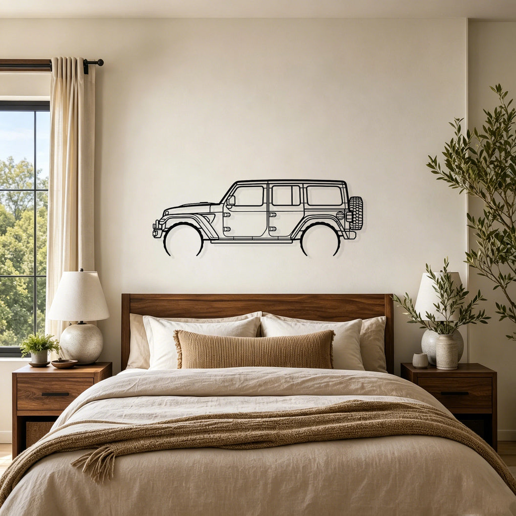 Wrangler 392 XR Detailed Silhouette Metal Wall Art - Classic Car Garage Decor