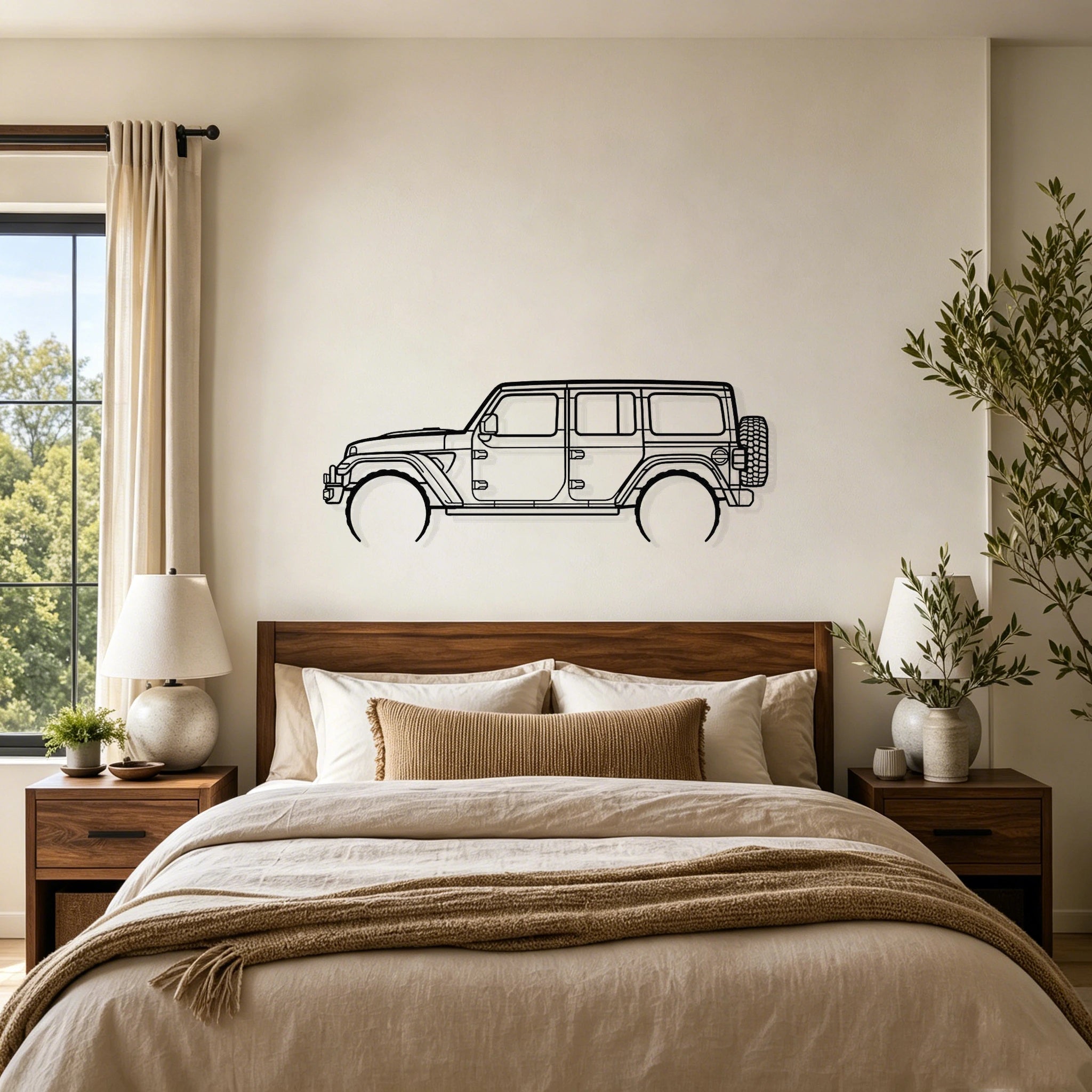 Wrangler 392 XR Detailed Silhouette Metal Wall Art - Classic Car Garage Decor