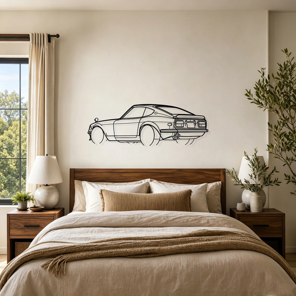 1972 240Z Angled View Metal Wall Art - Classic Car Garage Decor