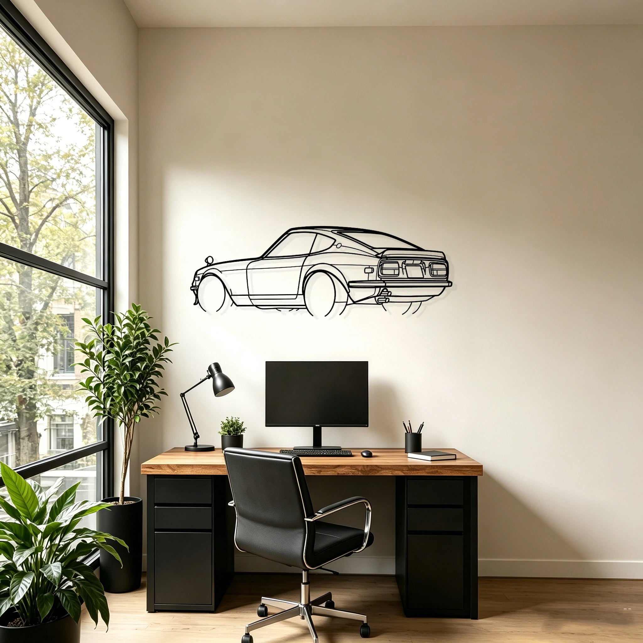 1972 240Z Angled View Metal Wall Art - Classic Car Garage Decor