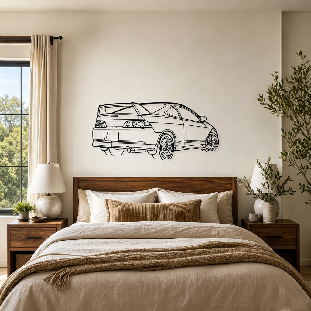 RSX Type S Angled View Metal Wall Art - Classic Car Garage Decor