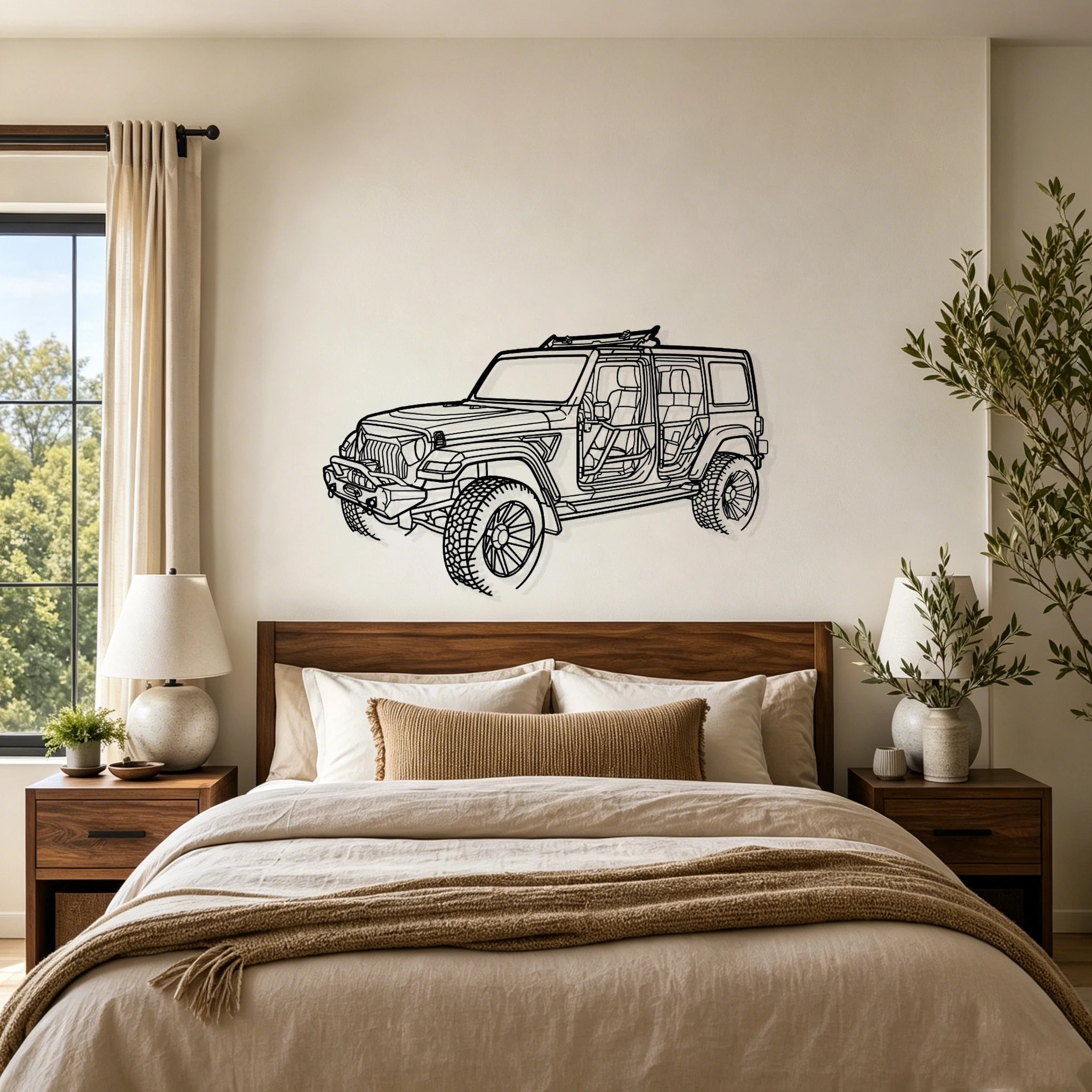 2022 Wrangler Angled View Metal Wall Art - Classic Car Garage Decor
