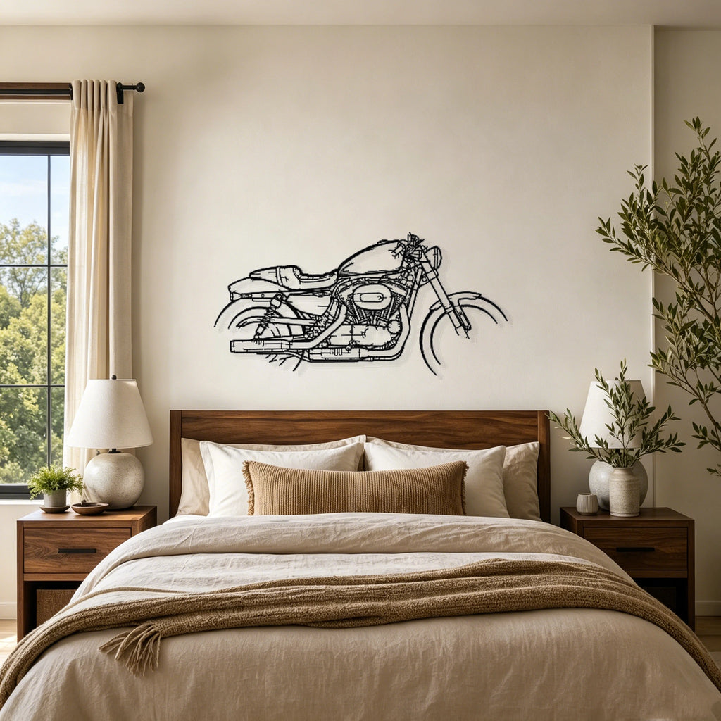 2019 XL1200 Sportster Roadster Silhouette Metal Wall Art - Classic Car Garage Decor
