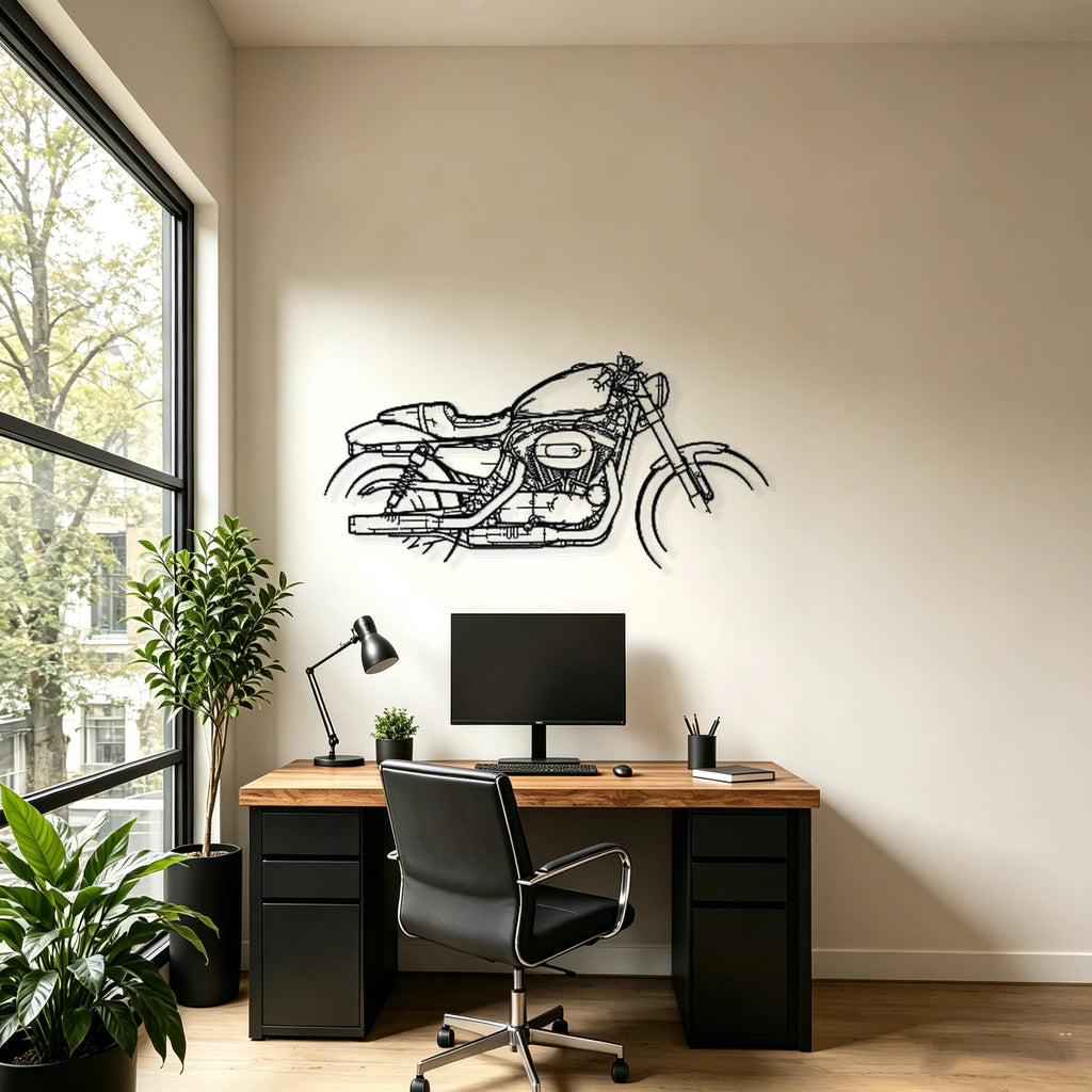 2019 XL1200 Sportster Roadster Silhouette Metal Wall Art - Classic Car Garage Decor